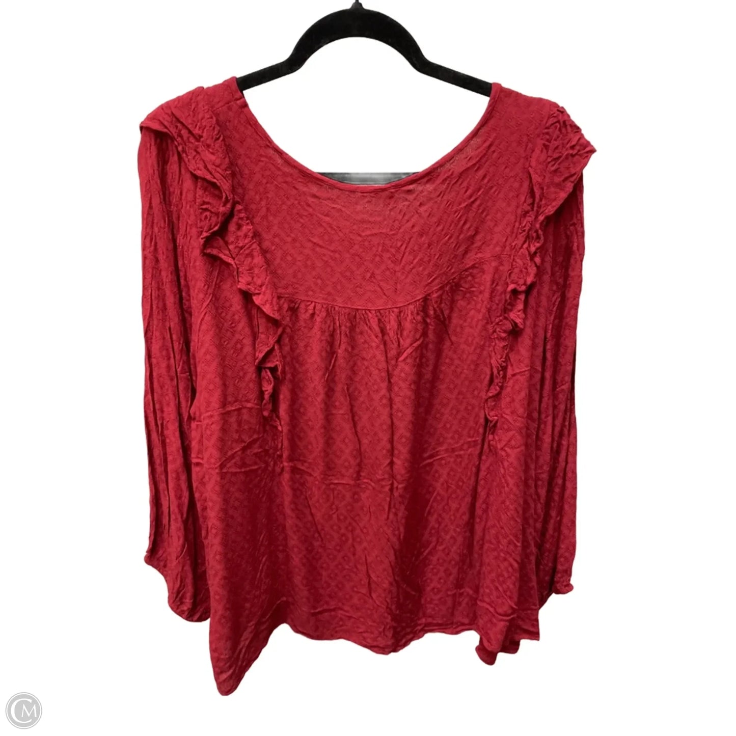 Top Long Sleeve By Cato In Red, Size: 4x