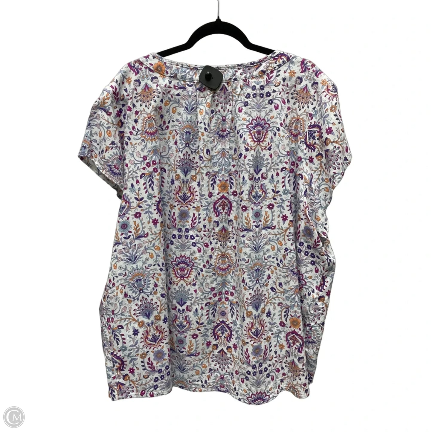 Top Short Sleeve By St Johns Bay In Floral Print, Size: 3x