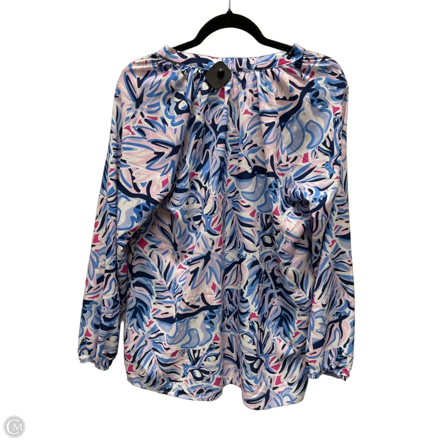 Top Long Sleeve By Simply Southern In Tropical Print, Size: L