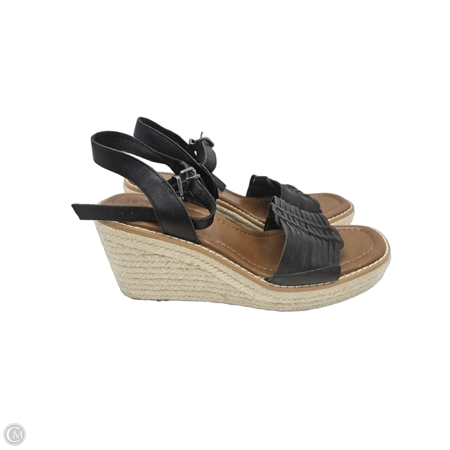 Sandals Heels Wedge By Crown Vintage In Black, Size: 9