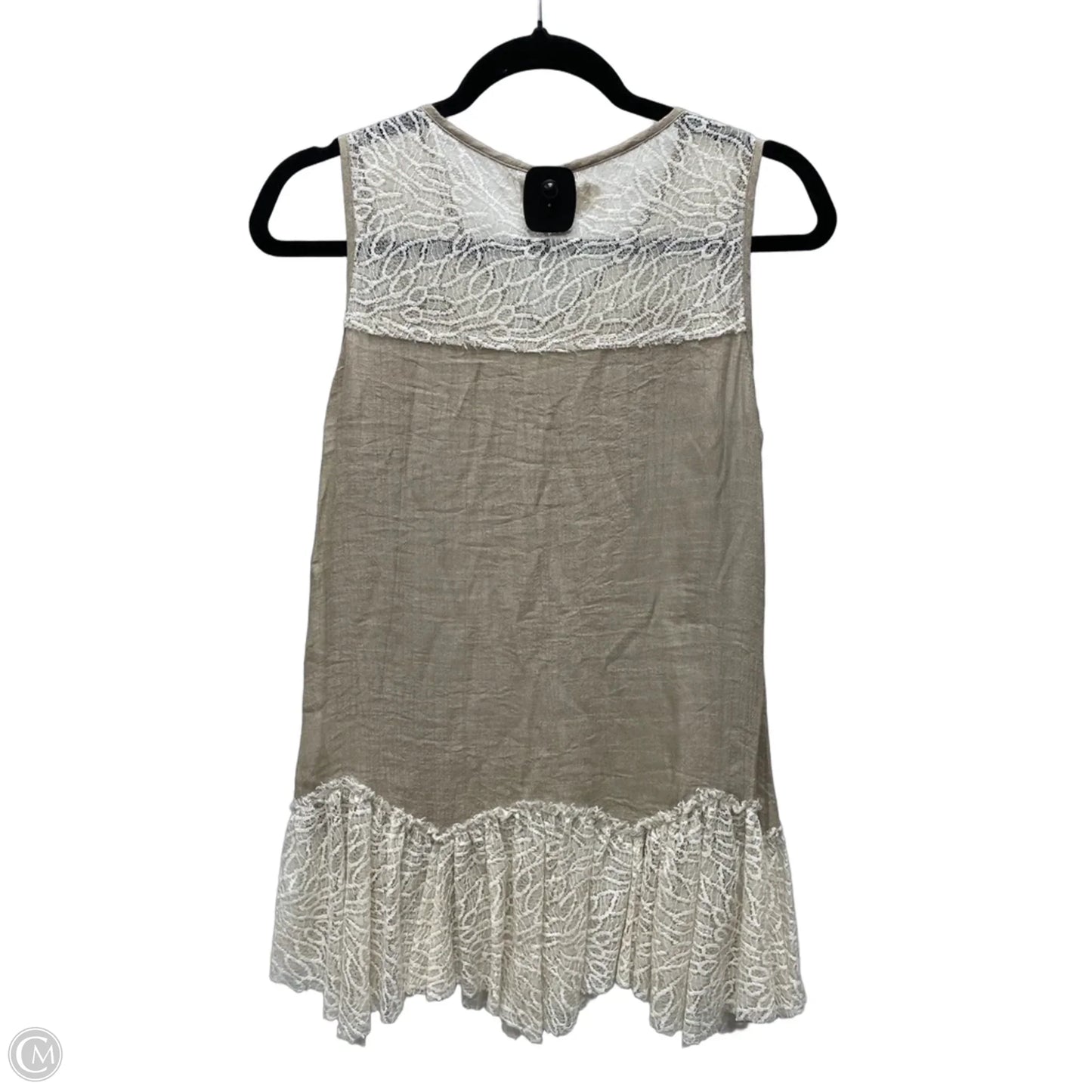 Top Sleeveless By Areve In Taupe, Size: M