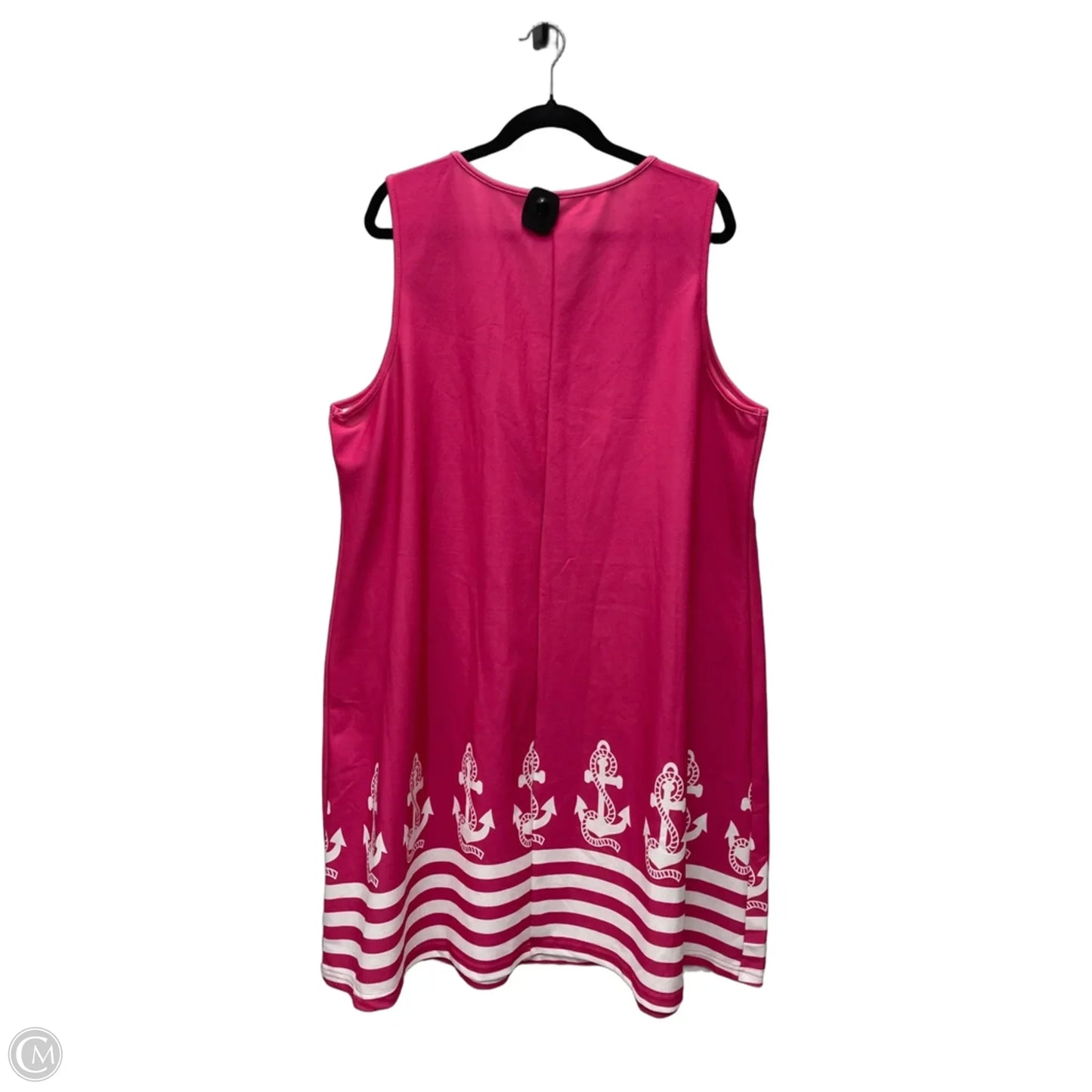 Dress Casual Short By Shein In Pink & White, Size: 3x