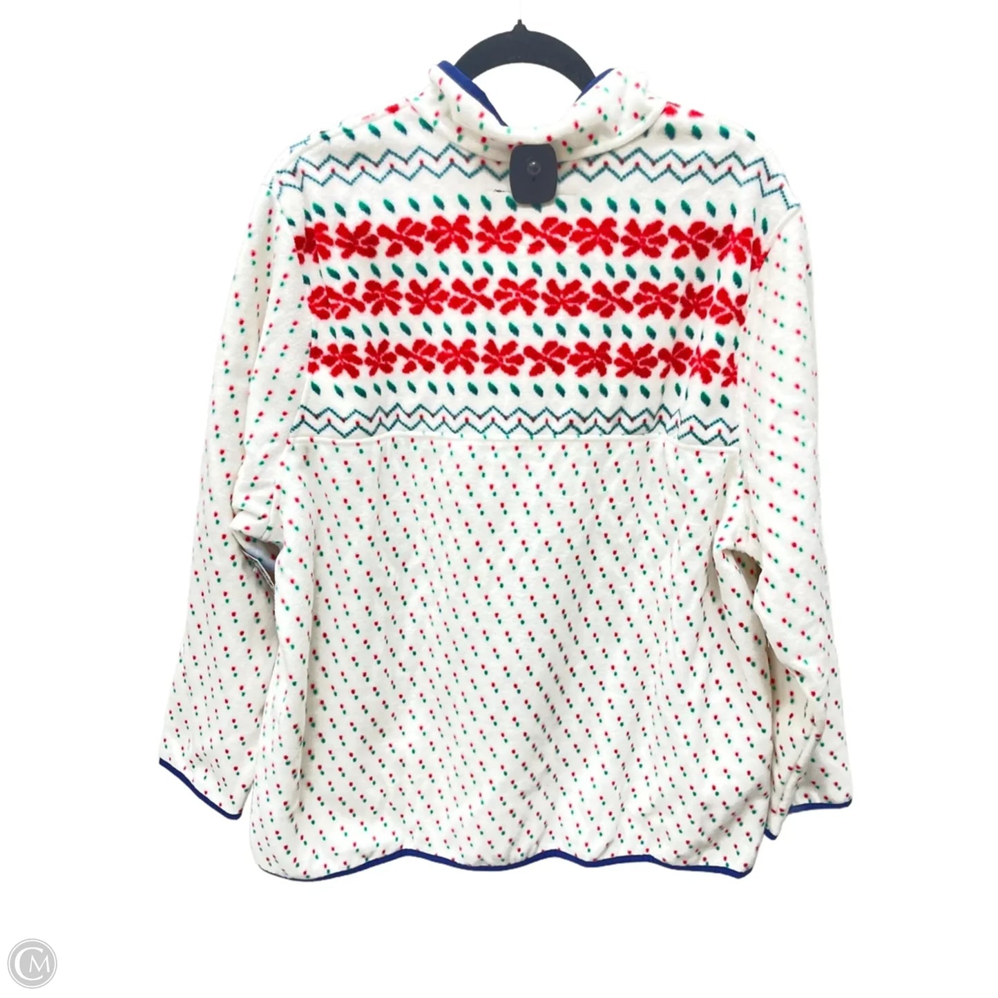 Jacket Faux Fur & Sherpa By Lands End In Red & White, Size: 1x