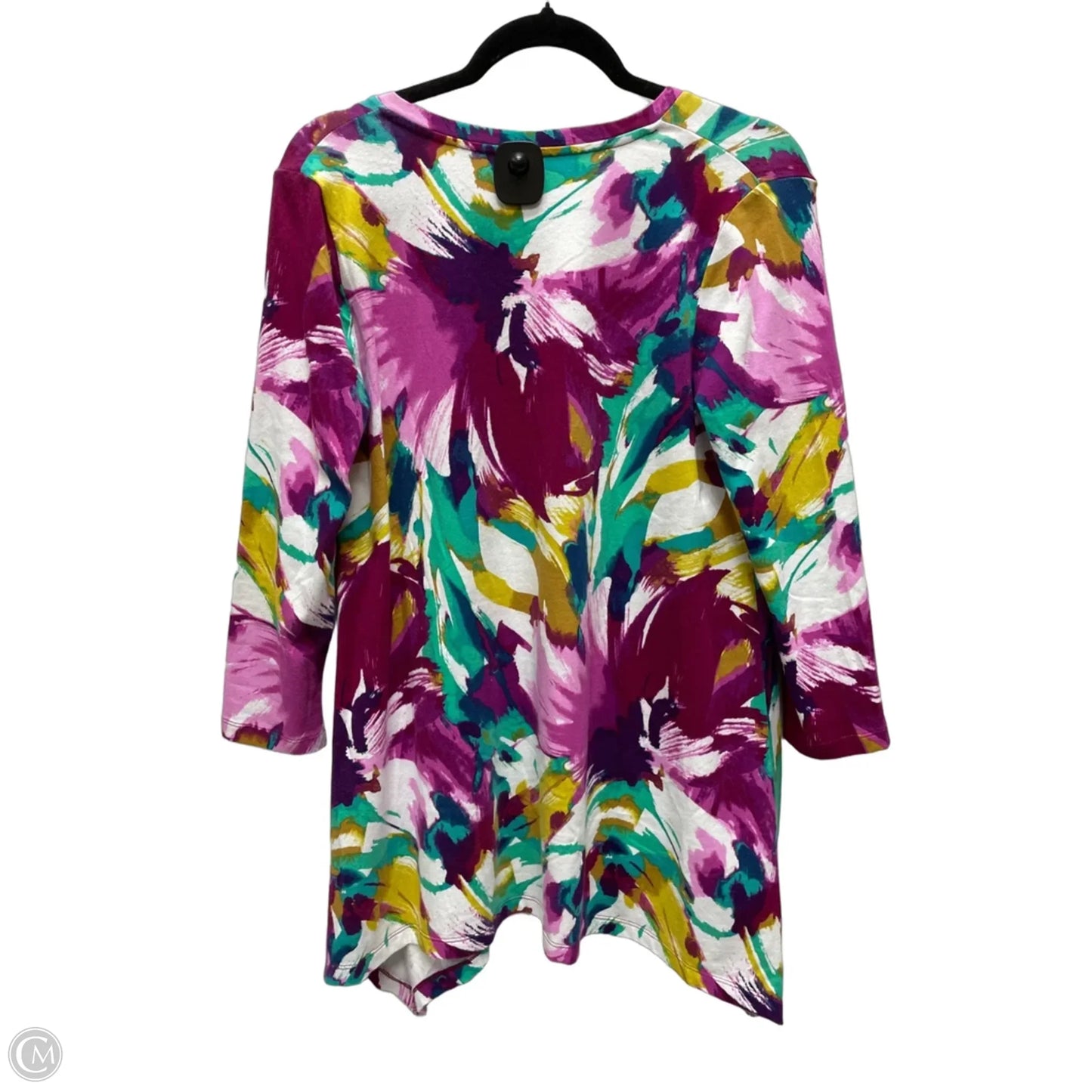 Top Long Sleeve By Anne Klein In Green & Purple, Size: S