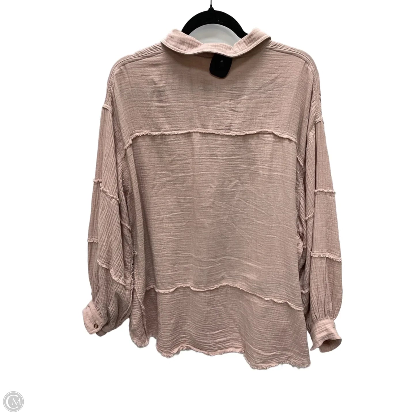 Top Long Sleeve By Easel In Pink, Size: L
