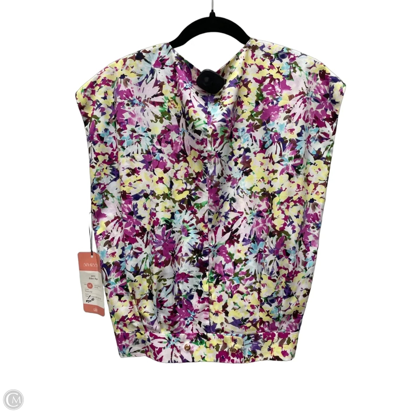 Top Sleeveless By Cabi In Floral Print, Size: M