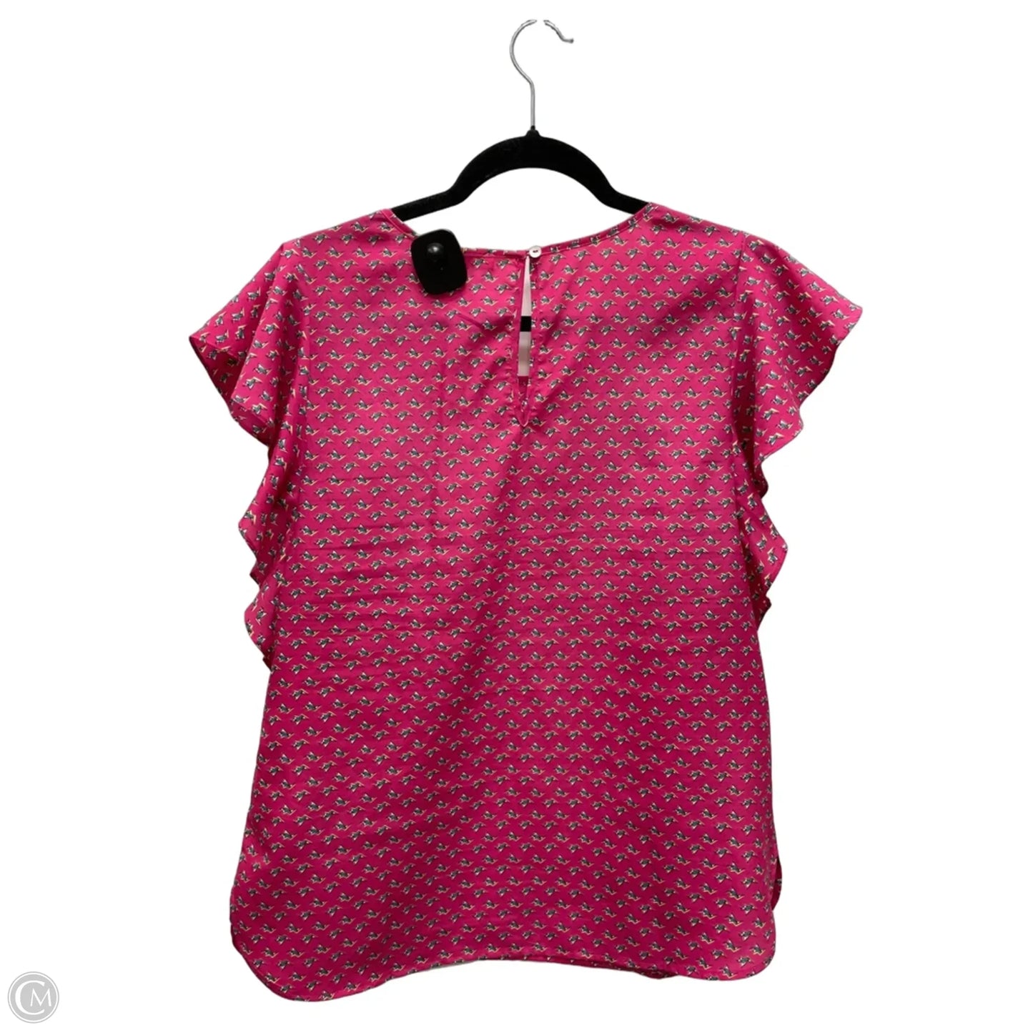 Top Short Sleeve By Meadow Rue In Pink & Yellow, Size: M