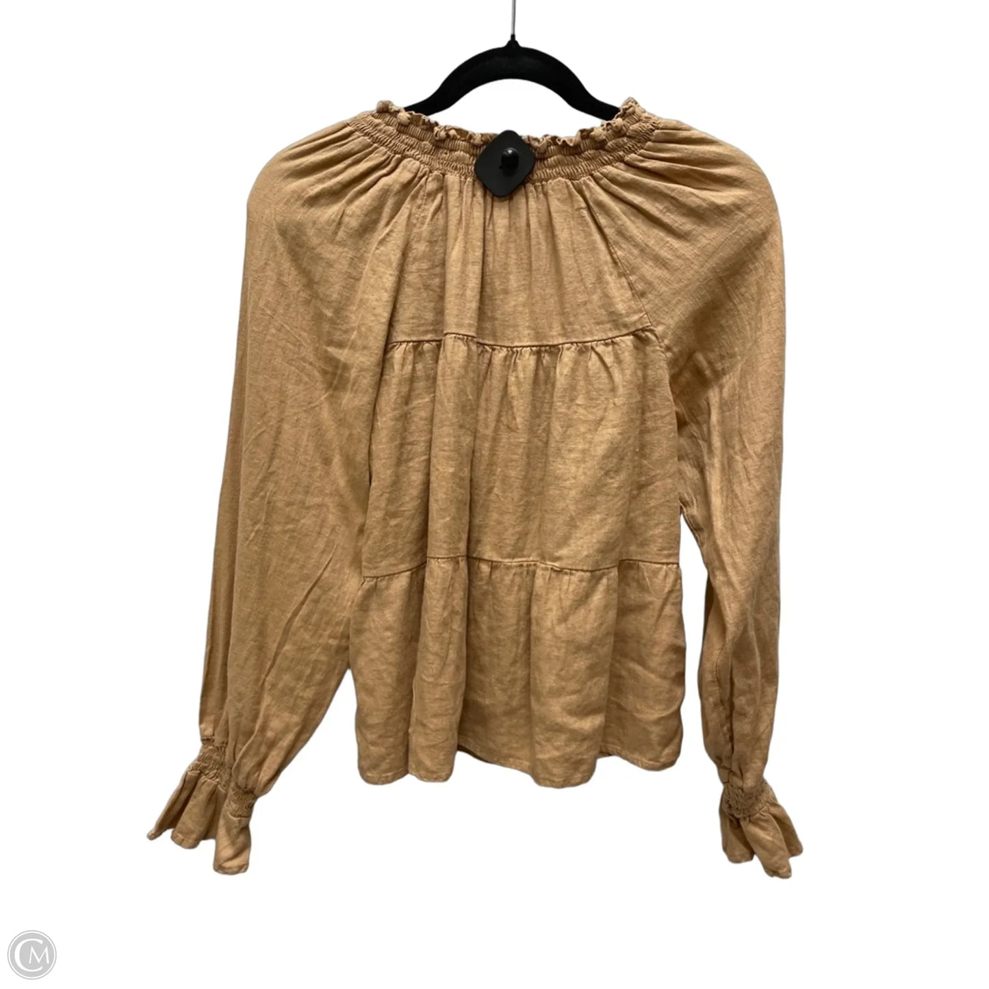 Top Long Sleeve By American Eagle In Tan, Size: S