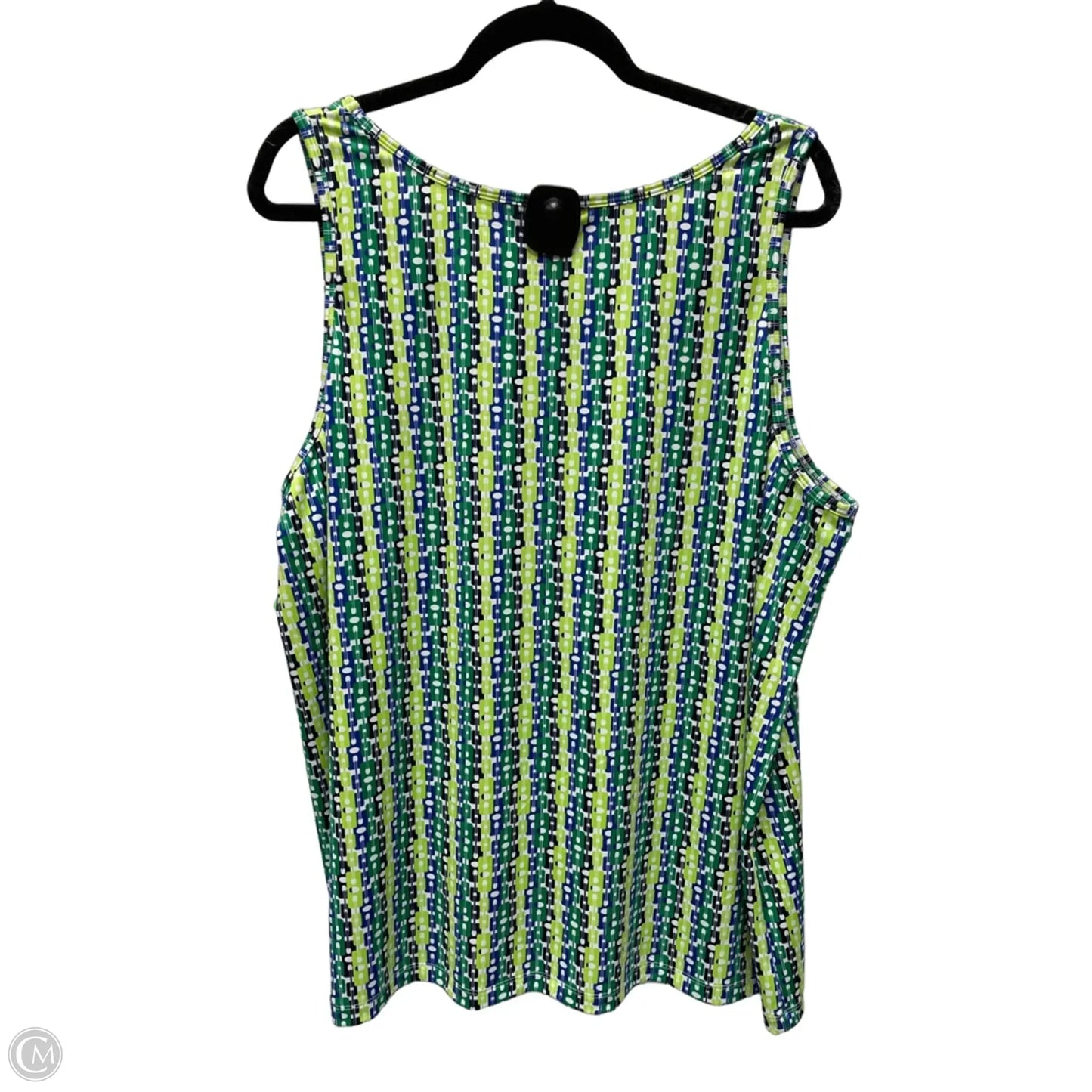 Top Sleeveless By Maggie Barnes In Blue & Green, Size: 2x