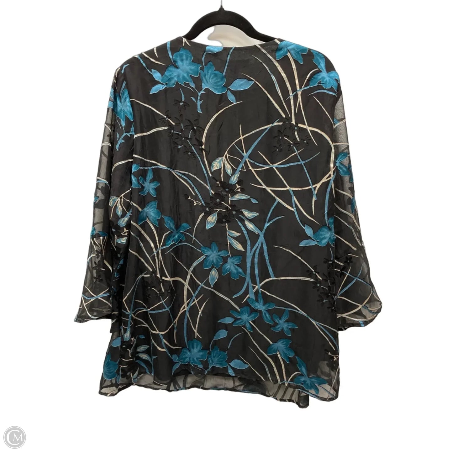 Top 3/4 Sleeve By Roz And Ali In Floral Print, Size: Xl
