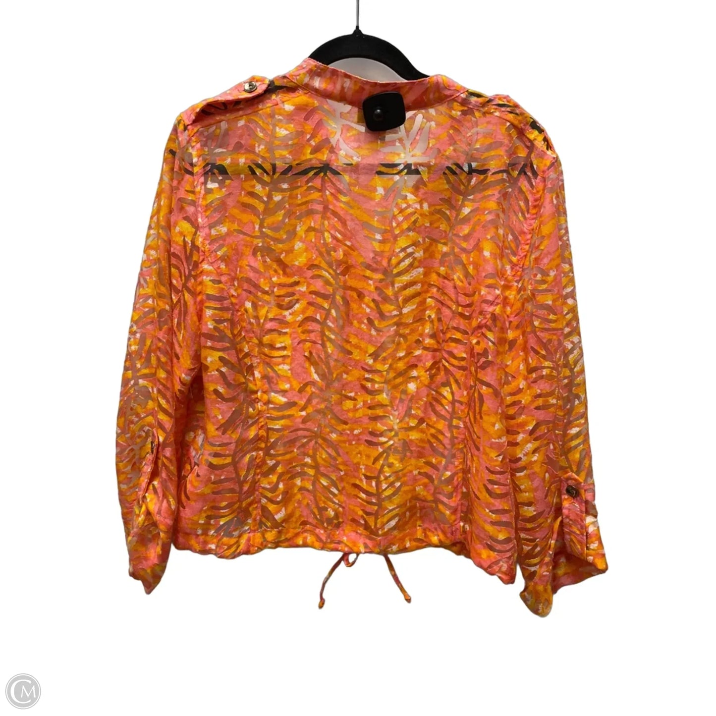 Top Long Sleeve By Lark Lane In Orange & Pink, Size: L