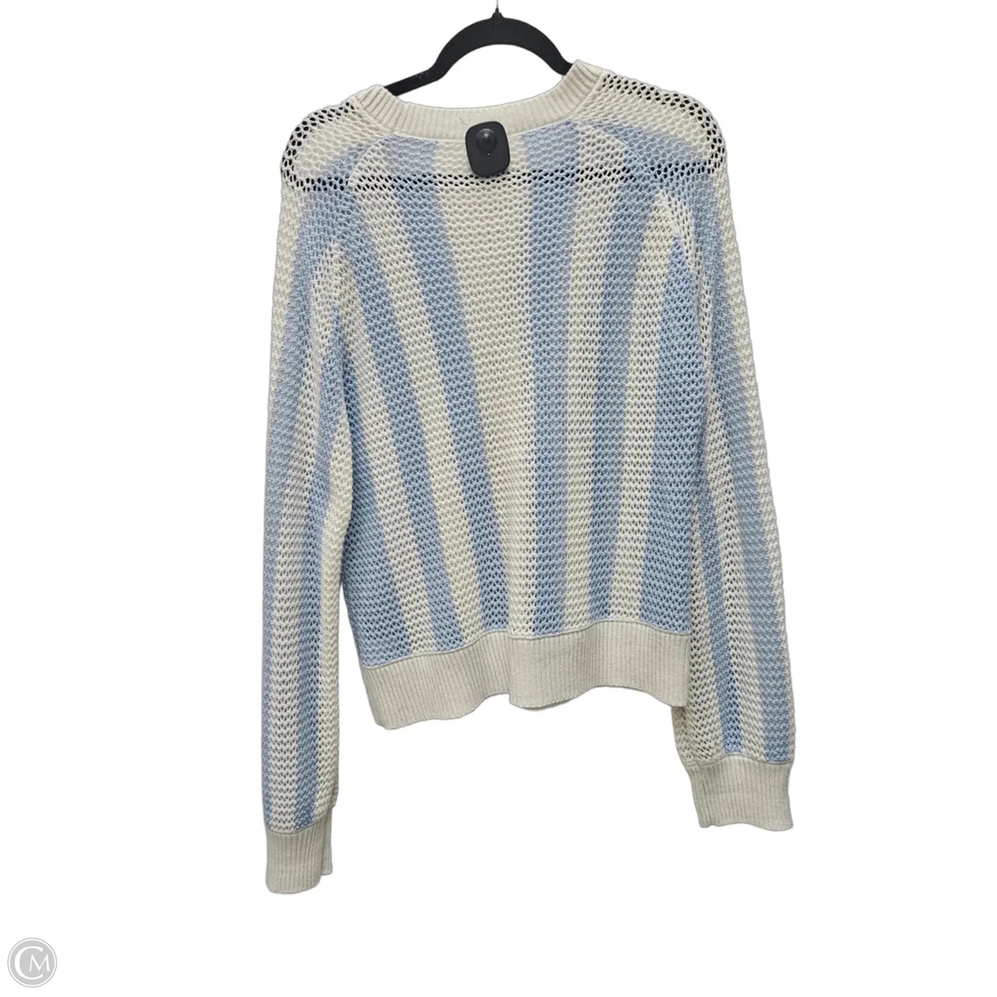 Sweater By Clothes Mentor In Blue & White, Size: L