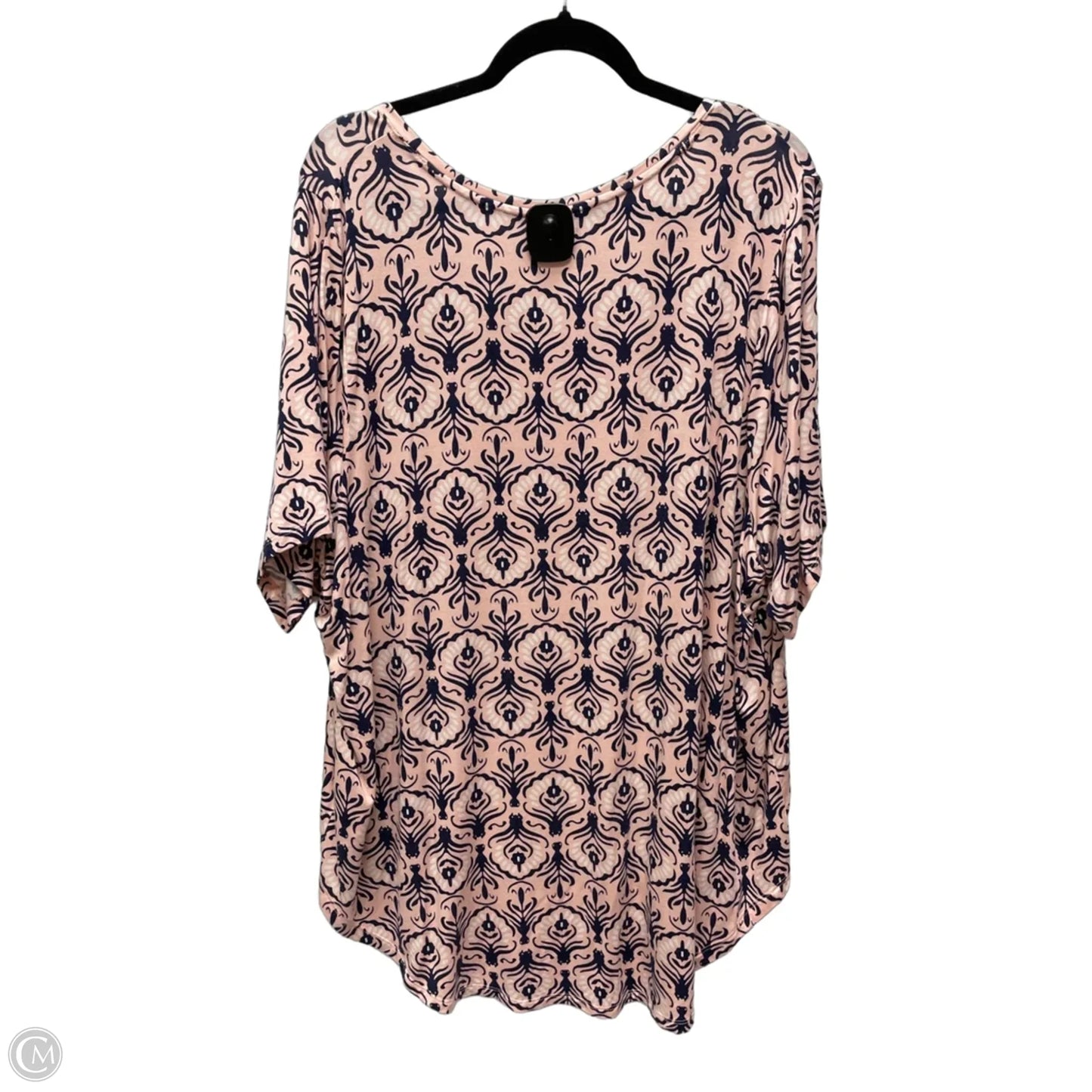 Top Short Sleeve By Lane Bryant In Blue & Pink, Size: 3x