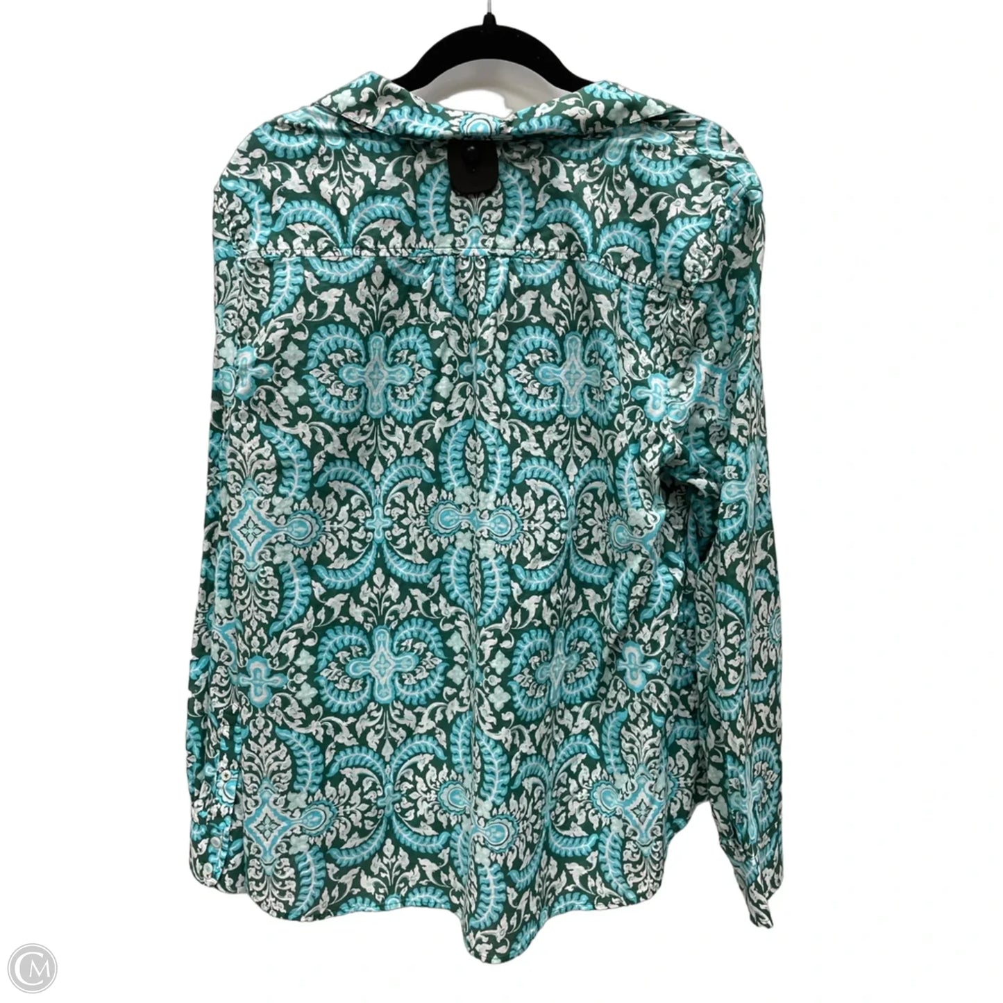 Top Long Sleeve By Talbots In Geometric Pattern, Size: Xl