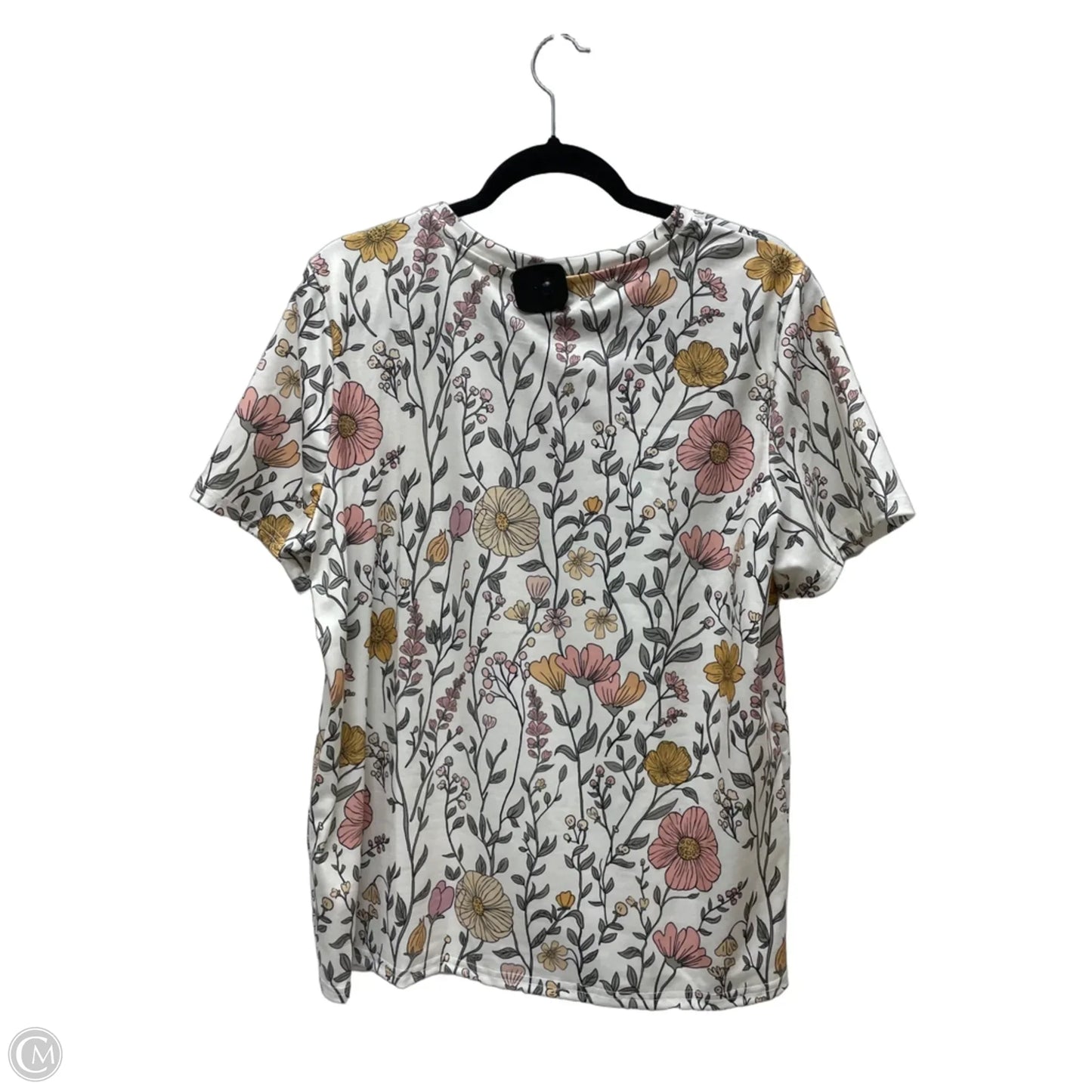 Top Short Sleeve By Emery Rose In Floral Print, Size: Xl
