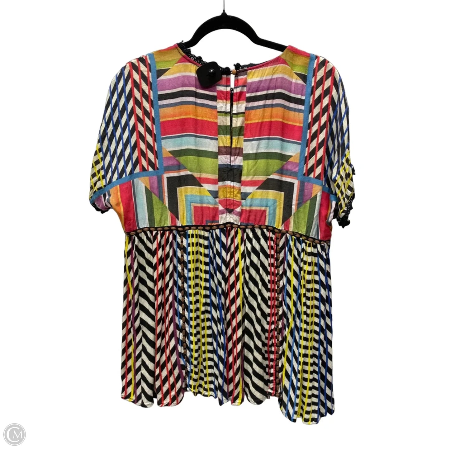 Tunic Short Sleeve By Conditions Apply In Striped Pattern, Size: M
