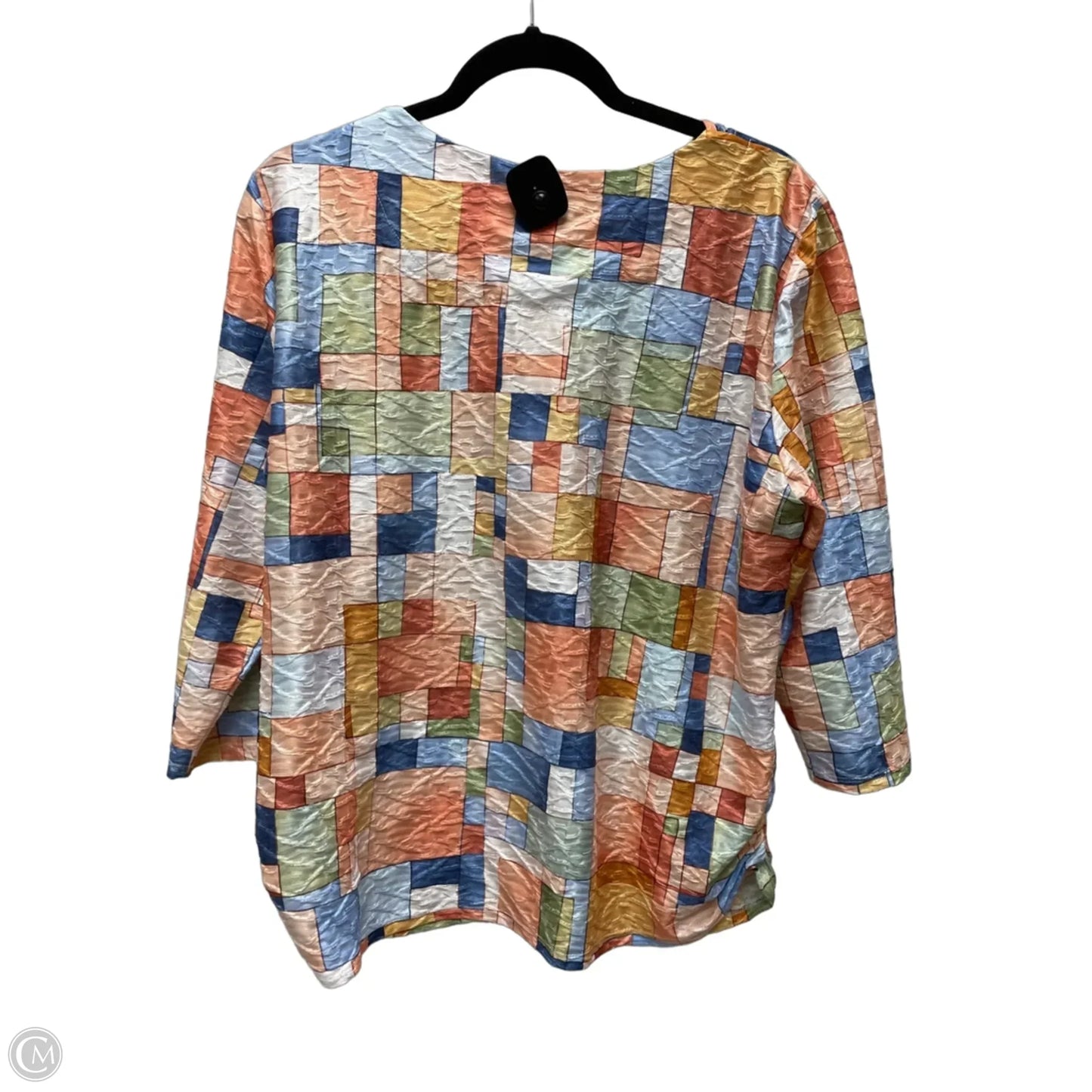 Top Long Sleeve By Alfred Dunner In Geometric Pattern, Size: L