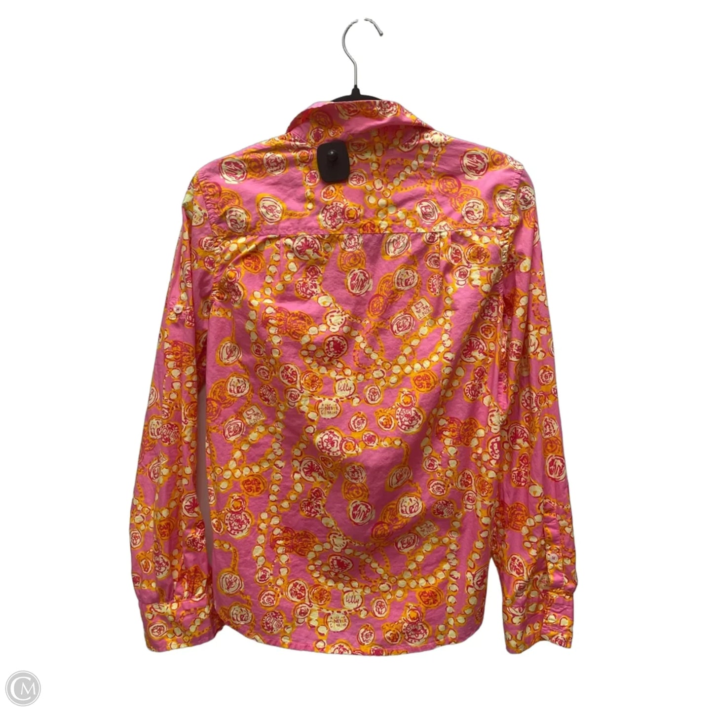 Top Long Sleeve Designer By Lilly Pulitzer In Orange & Pink, Size: S