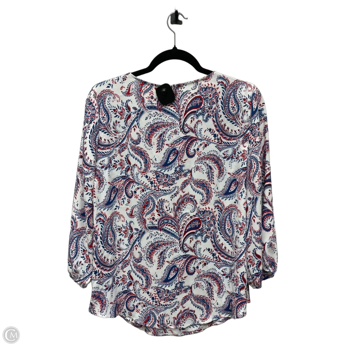 Blouse Long Sleeve By Chicos In Paisley Print, Size: M