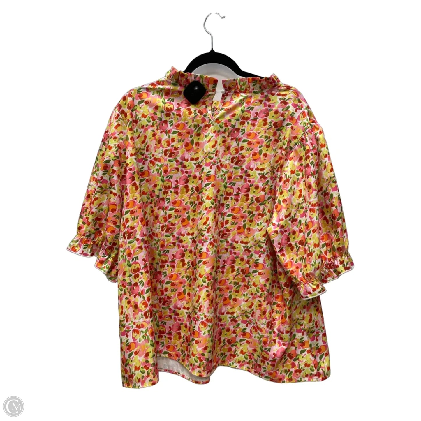 Top Short Sleeve By Clothes Mentor In Floral Print, Size: 3x