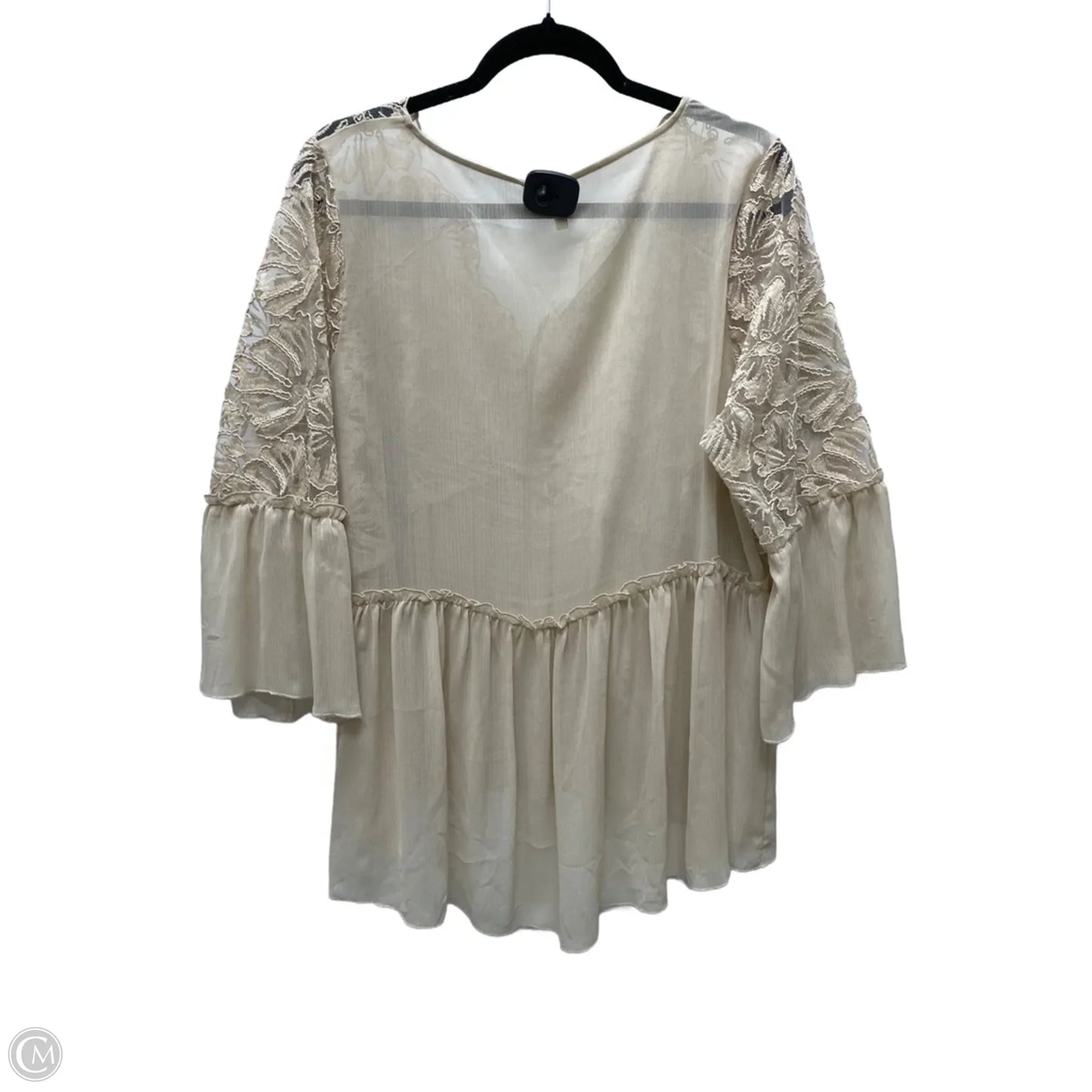 Top 3/4 Sleeve By Cato In Tan, Size: Xl