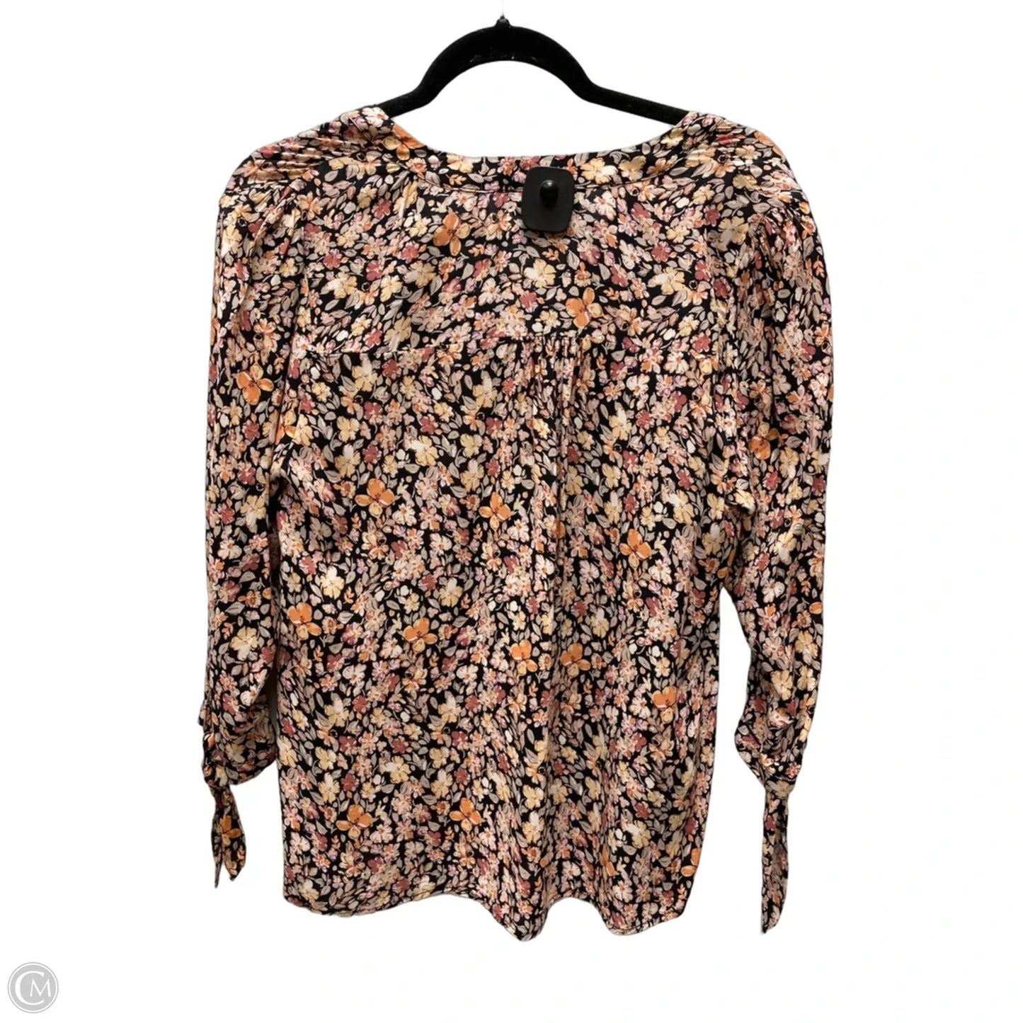 Blouse 3/4 Sleeve By Michael By Michael Kors In Floral Print, Size: L