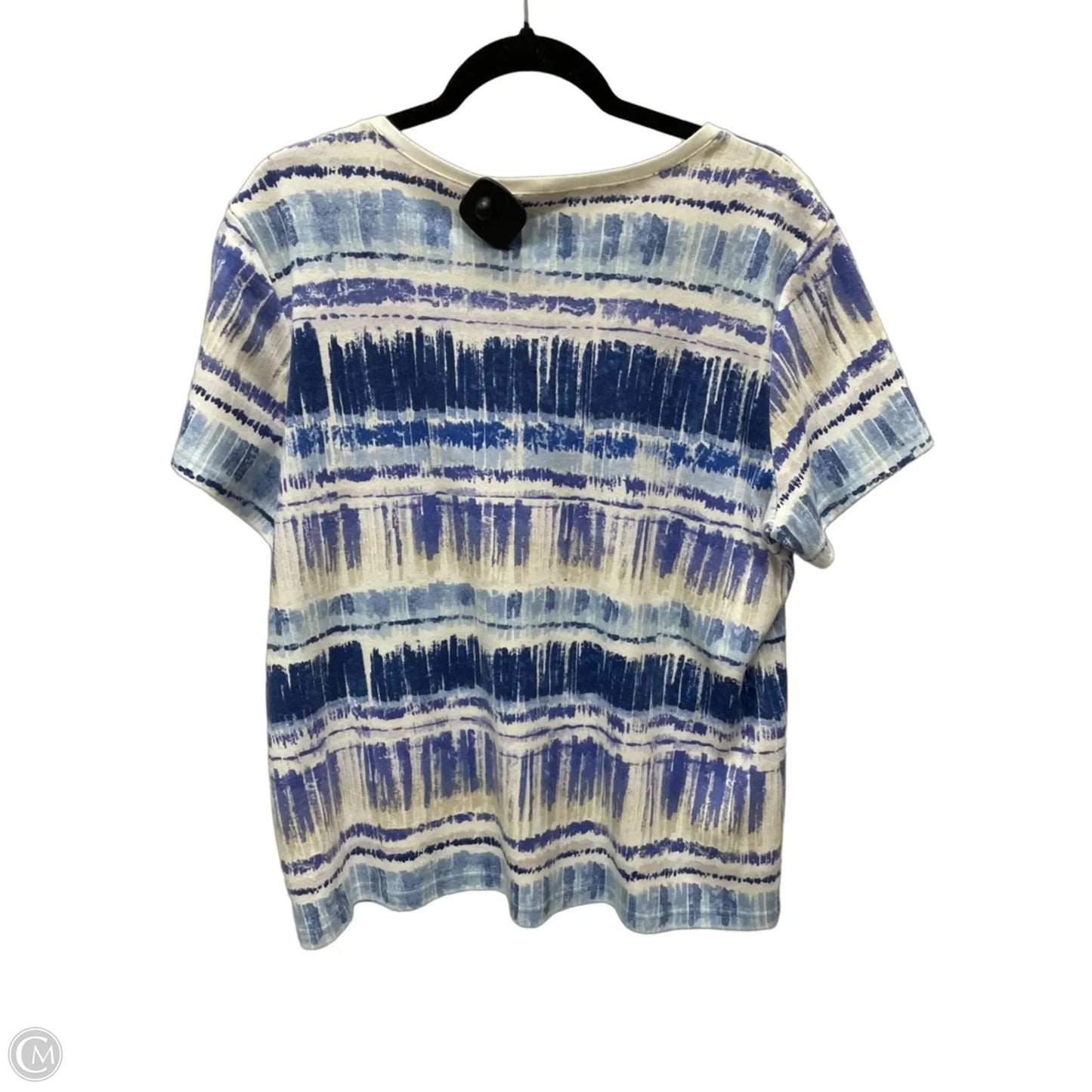 Top Short Sleeve By Karen Scott In Tie Dye Print, Size: 1x