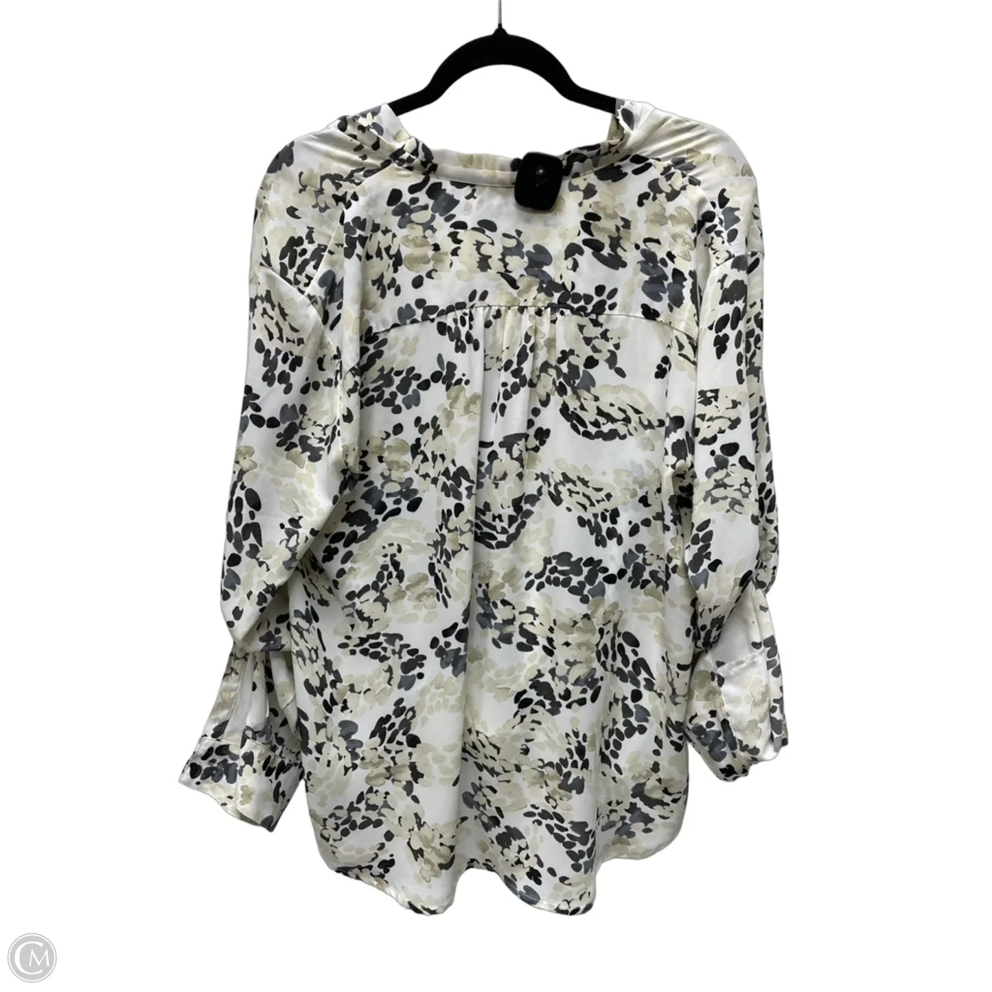 Blouse 3/4 Sleeve By New York And Co In Black & Cream, Size: Xl