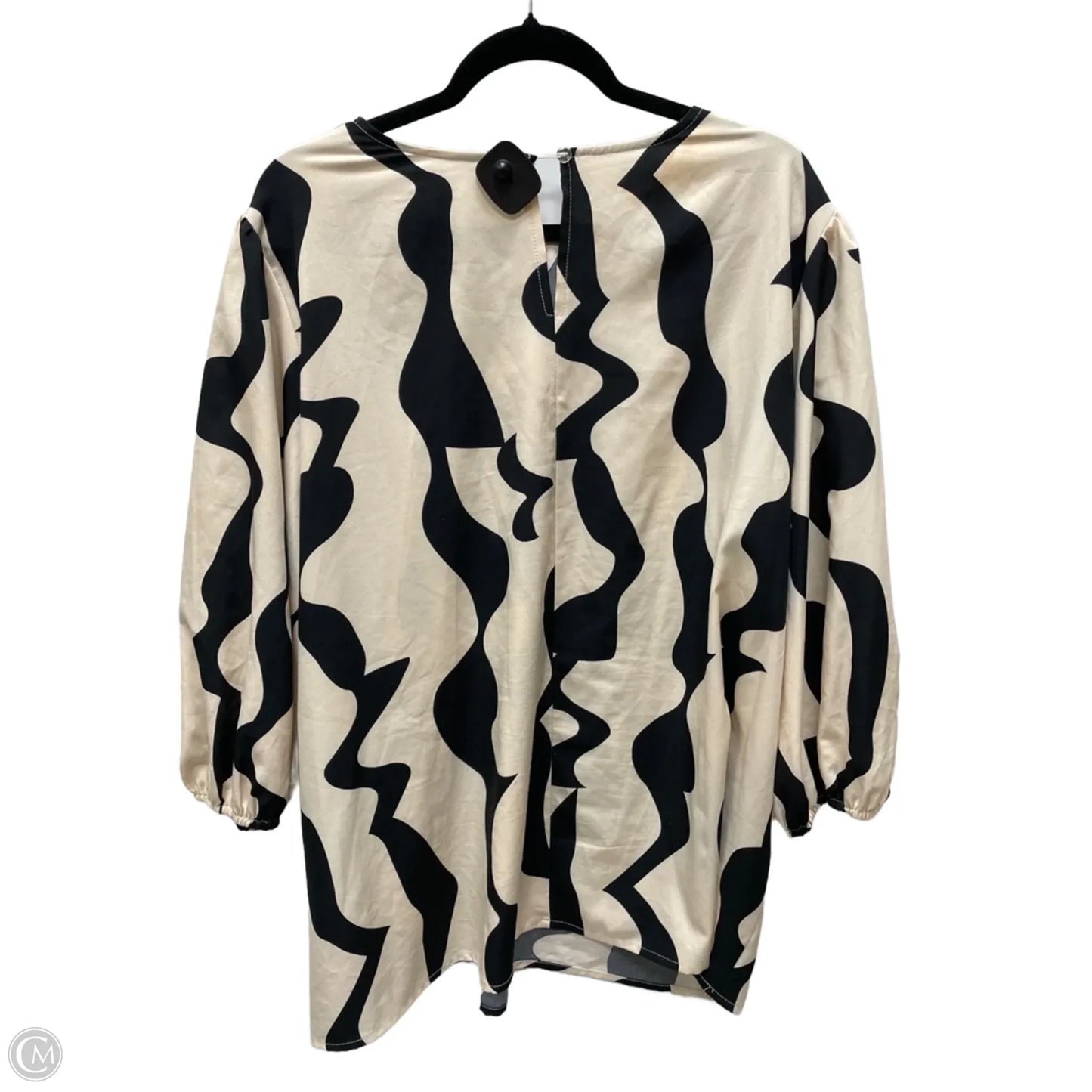 Top 3/4 Sleeve By Shein In Black & Tan, Size: 4x