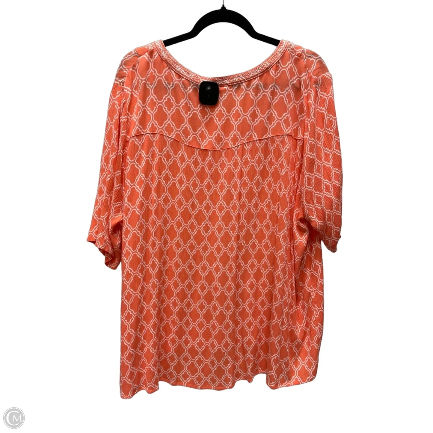 Top 3/4 Sleeve By One World In Geometric Pattern, Size: 3x