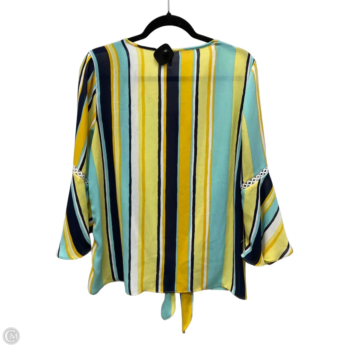 Blouse 3/4 Sleeve By Cato In Striped Pattern, Size: L