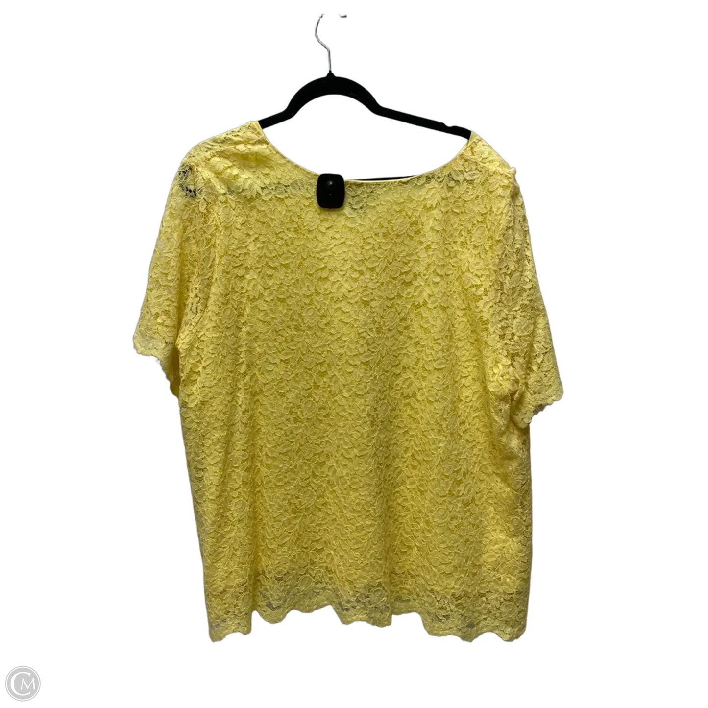 Top Short Sleeve By Liz Claiborne In Yellow, Size: 3x