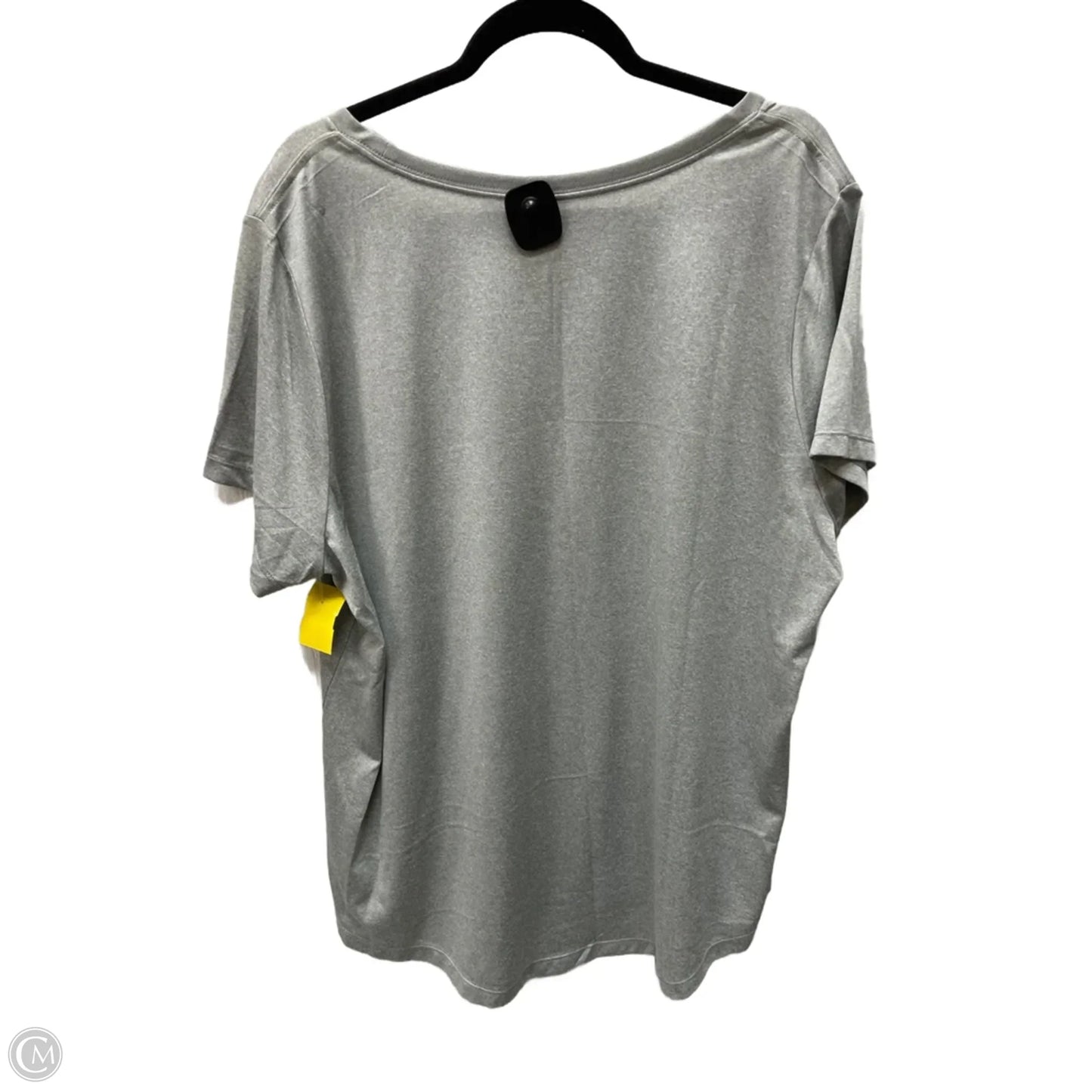 Athletic Top Short Sleeve By Nike In Grey, Size: 2x