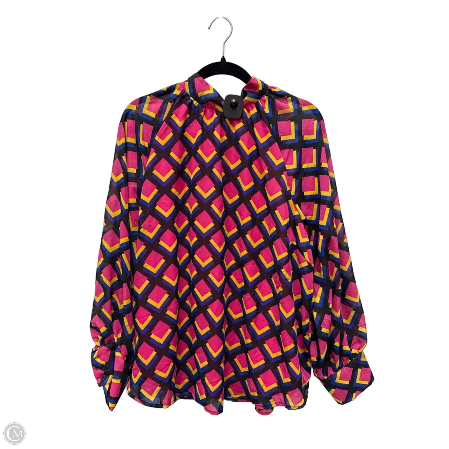 Blouse Long Sleeve By New York And Co In Geometric Pattern, Size: 2x