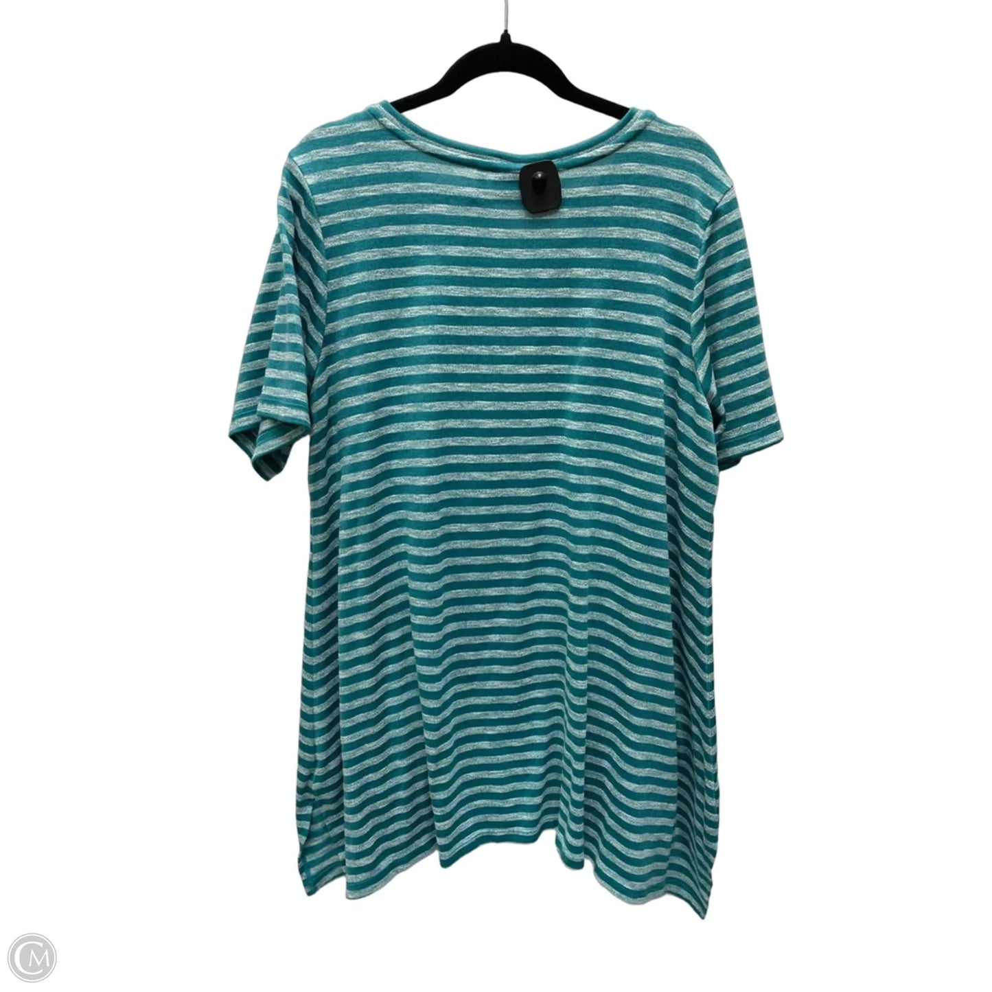 Tunic Short Sleeve By Logo In Striped Pattern, Size: 2x
