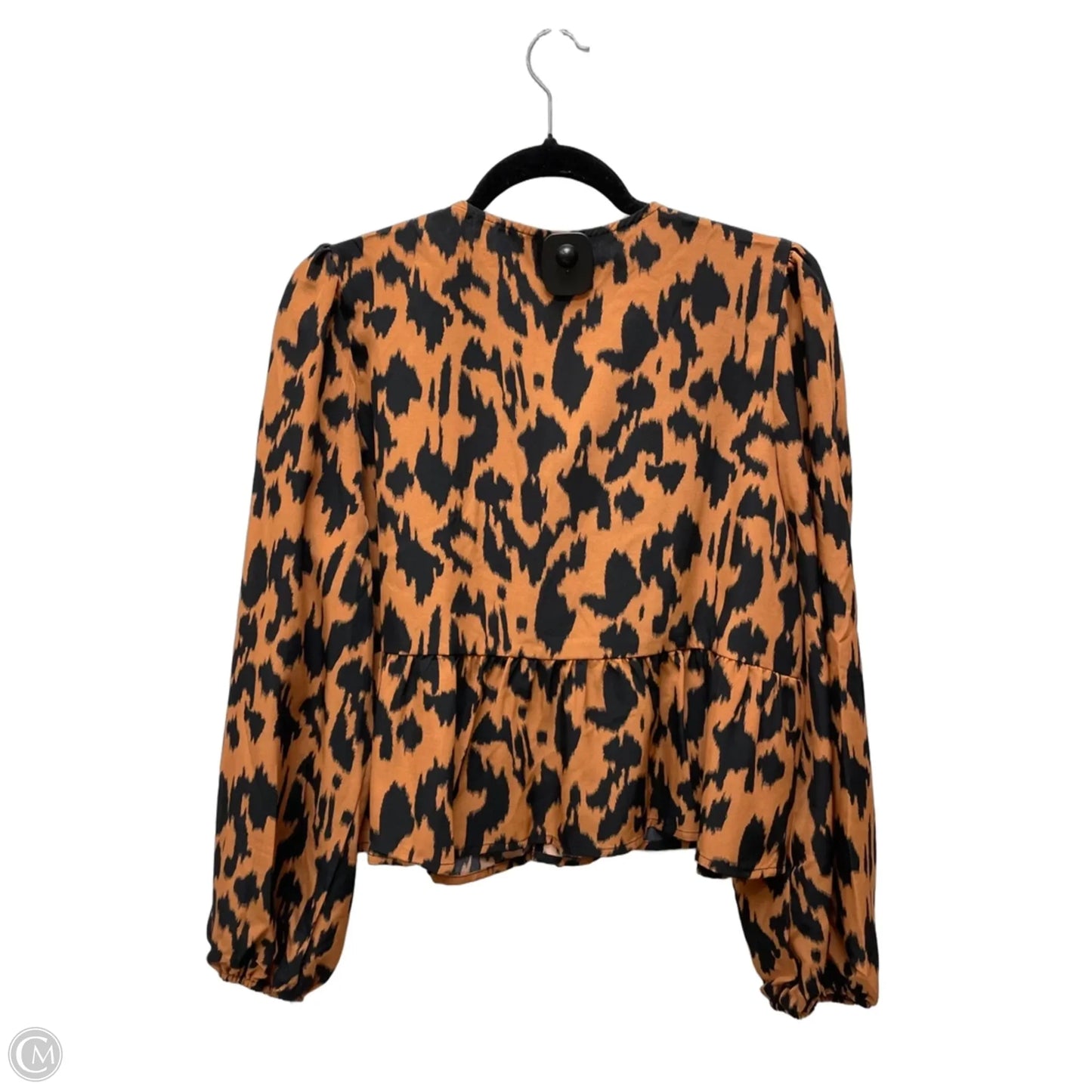 Blouse Long Sleeve By Emery Rose In Animal Print, Size: L