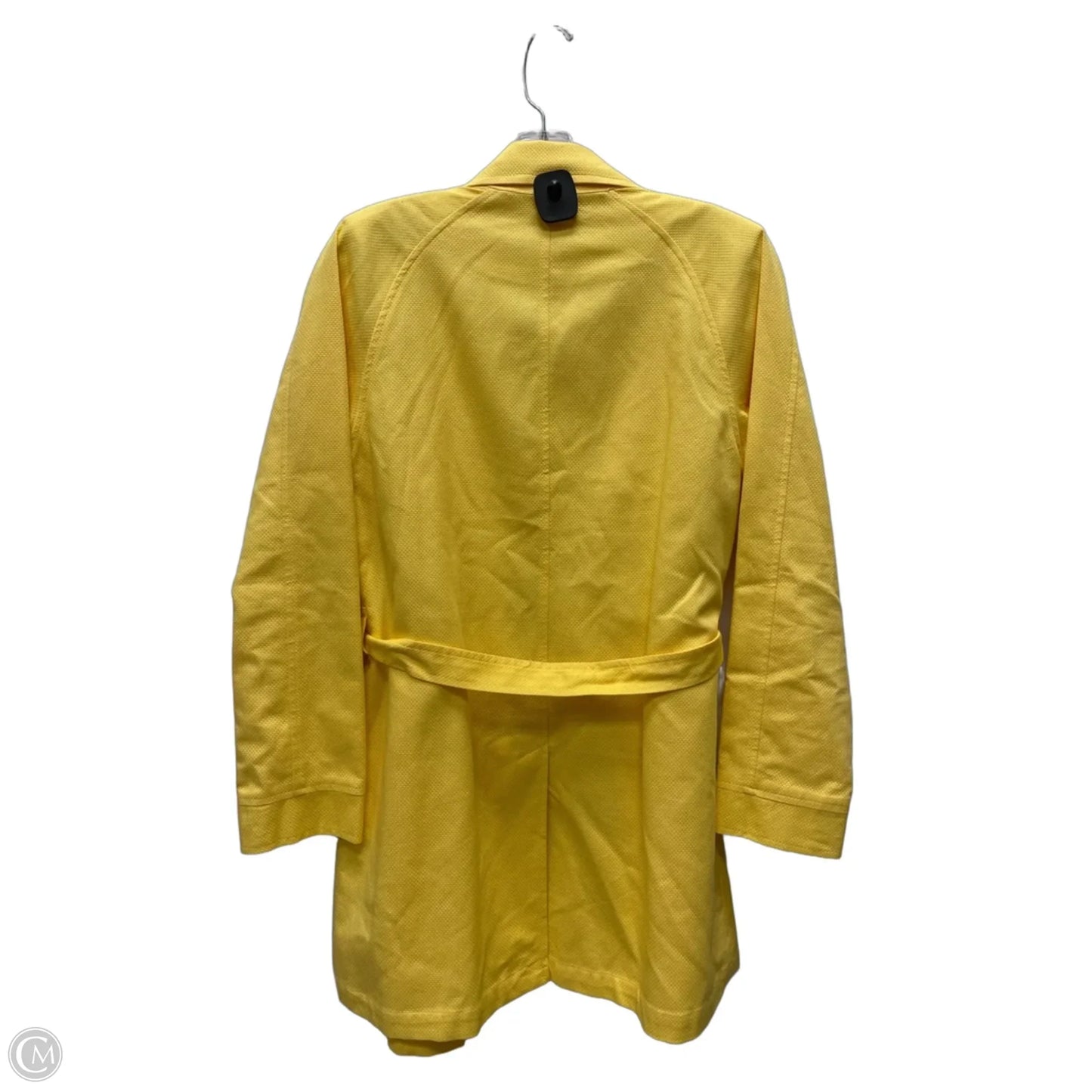Coat Luxury Designer By Oscar De La Renta In Yellow, Size: M