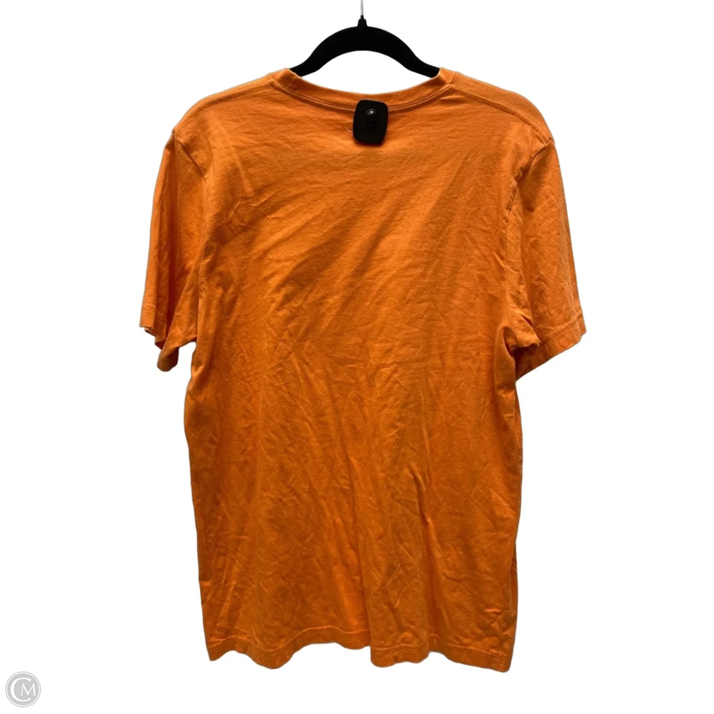 Top Short Sleeve Basic By Clothes Mentor In Orange & White, Size: L