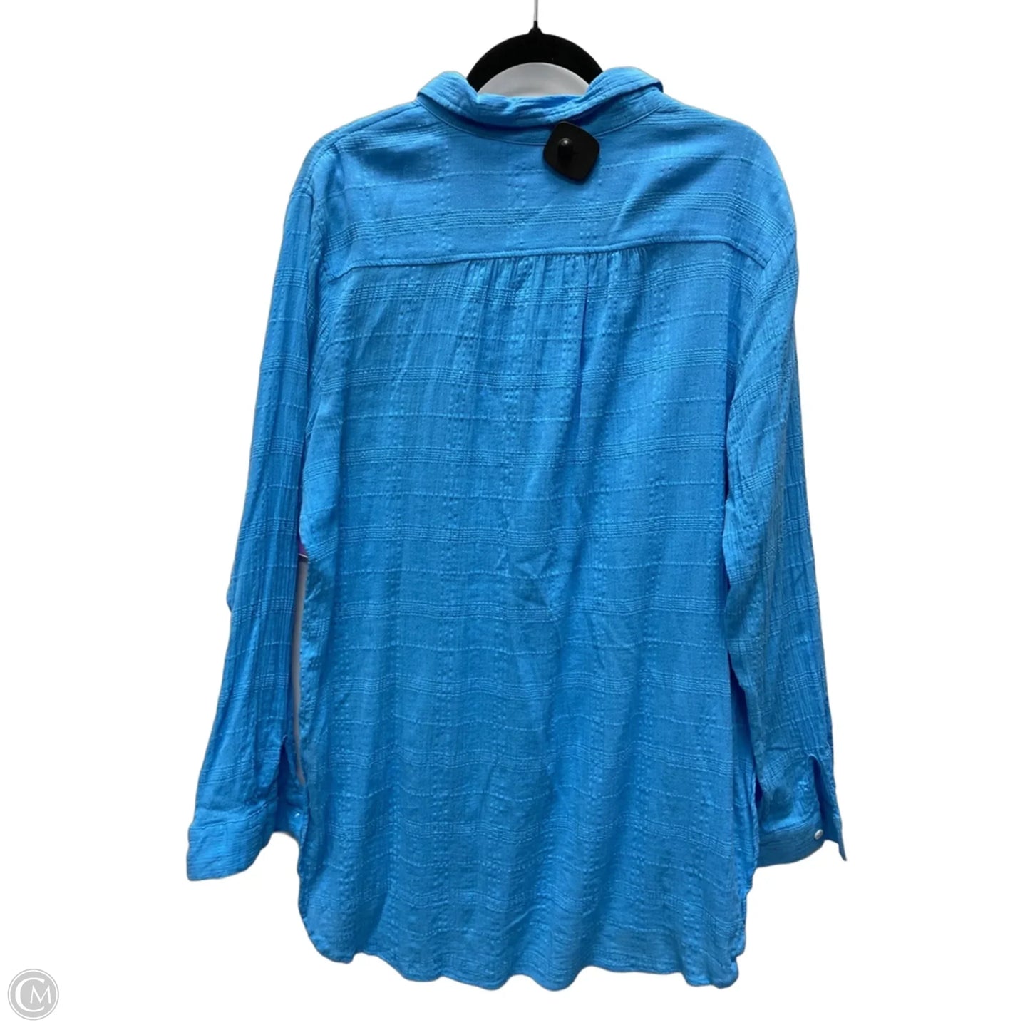 Tunic Long Sleeve By Cato In Blue, Size: 3x