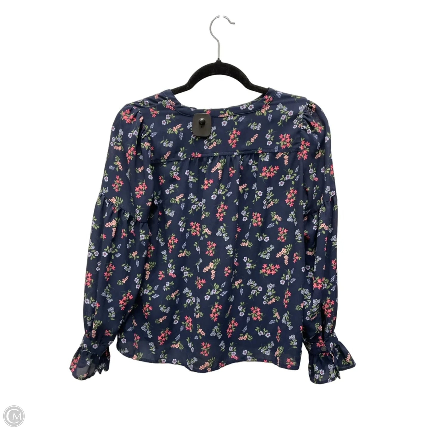 Blouse Long Sleeve By Loft In Floral Print, Size: Xs