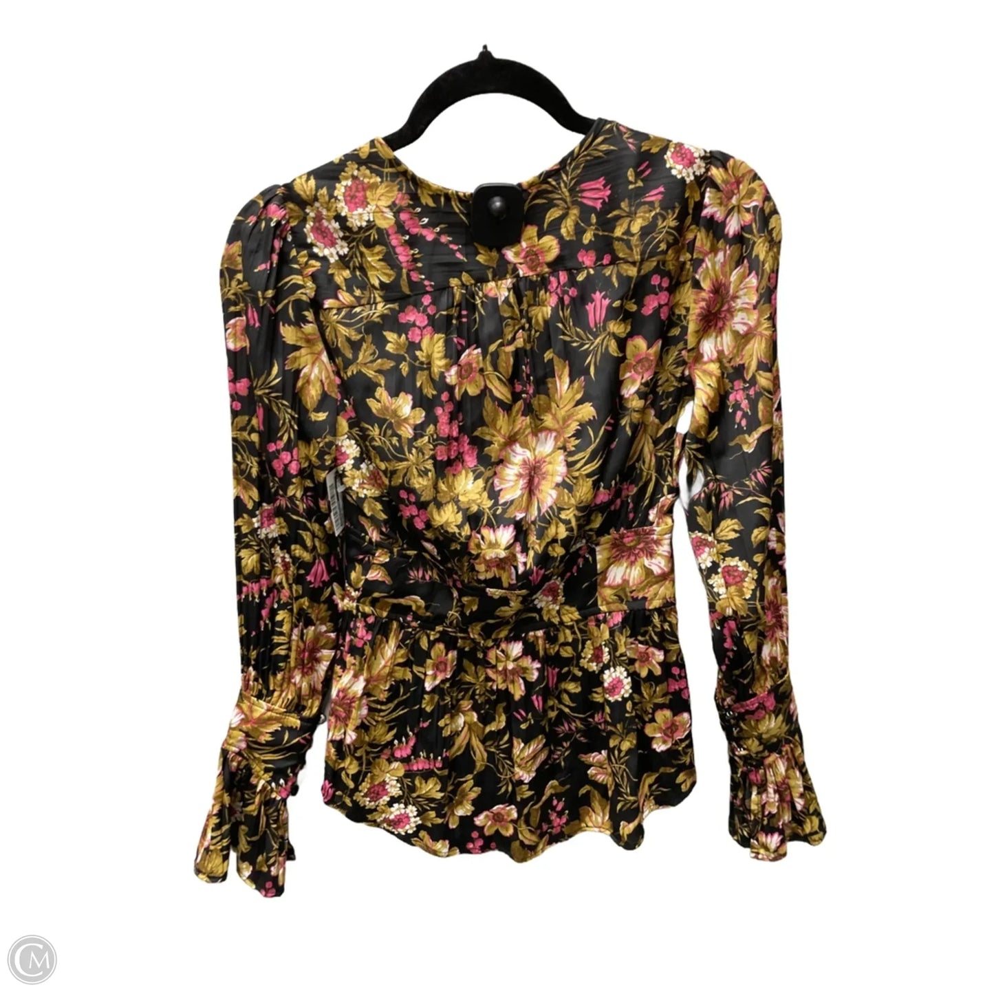 Blouse Long Sleeve By Anthropologie In Floral Print, Size: 2x