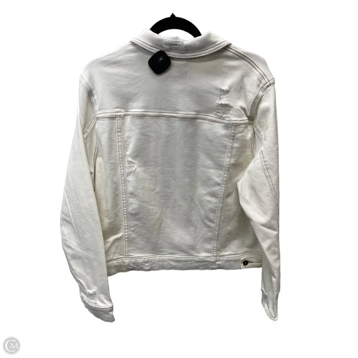 Jacket Denim By Studio Blue In White Denim, Size: Xl