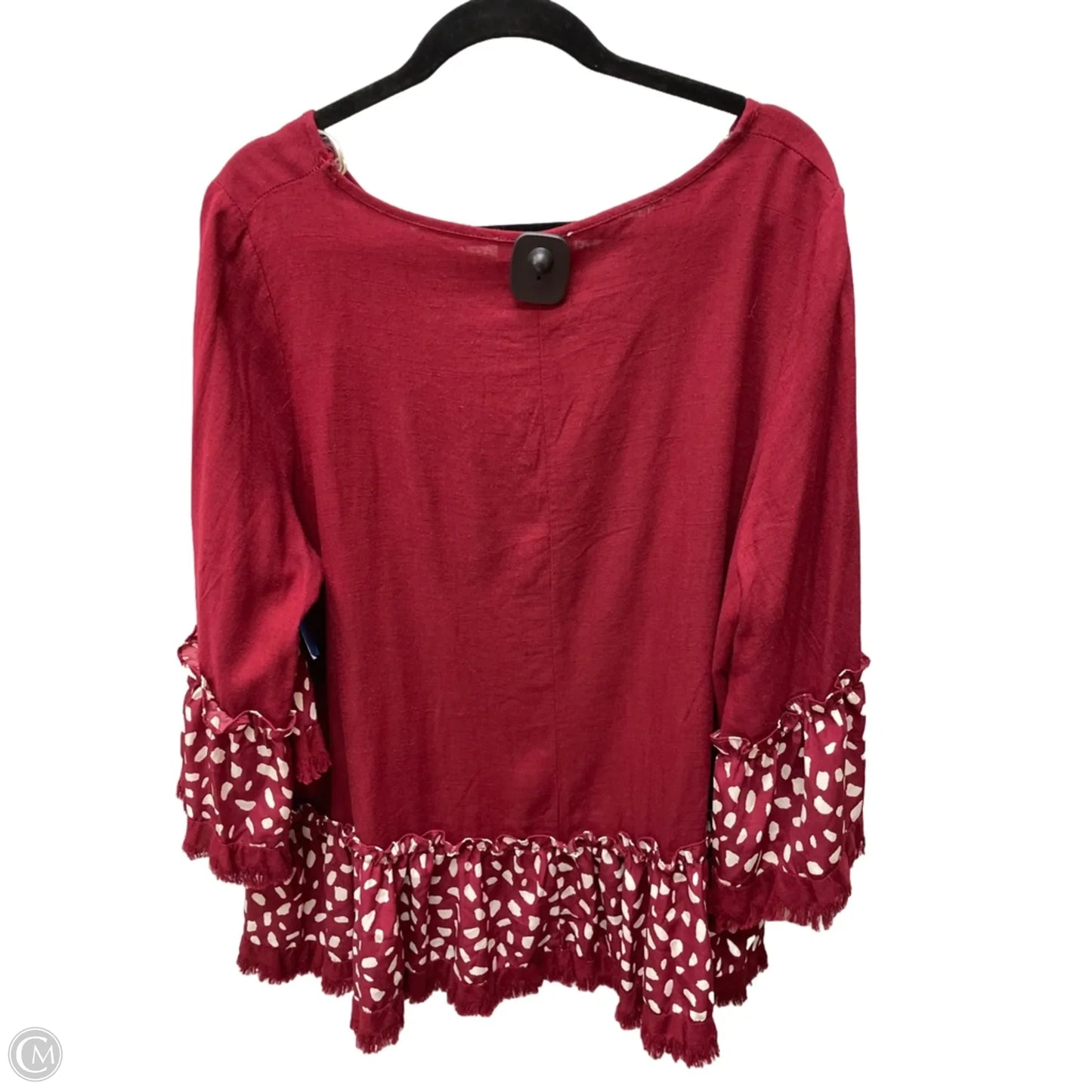 Top Long Sleeve By Umgee In Red & White, Size: 2x