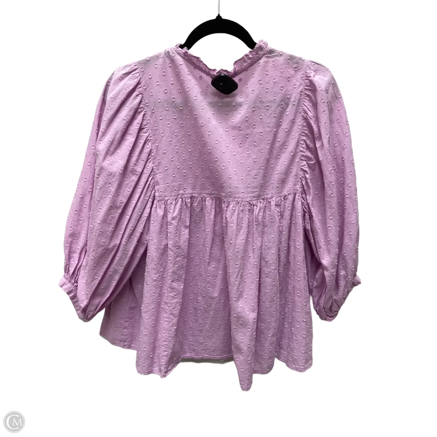 Top 3/4 Sleeve By Cato In Purple, Size: L