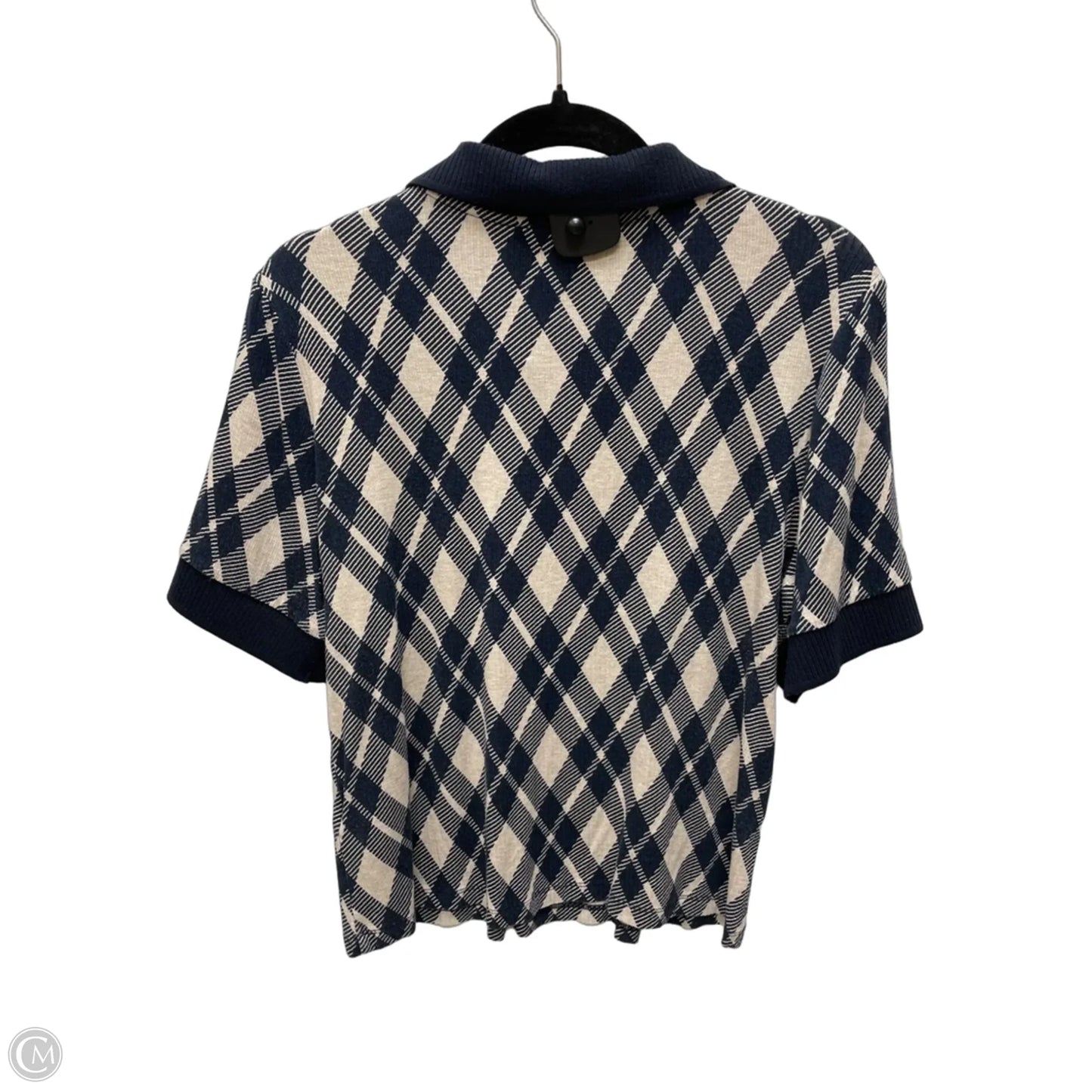 Top Short Sleeve By Tommy Hilfiger In Blue & Tan, Size: L