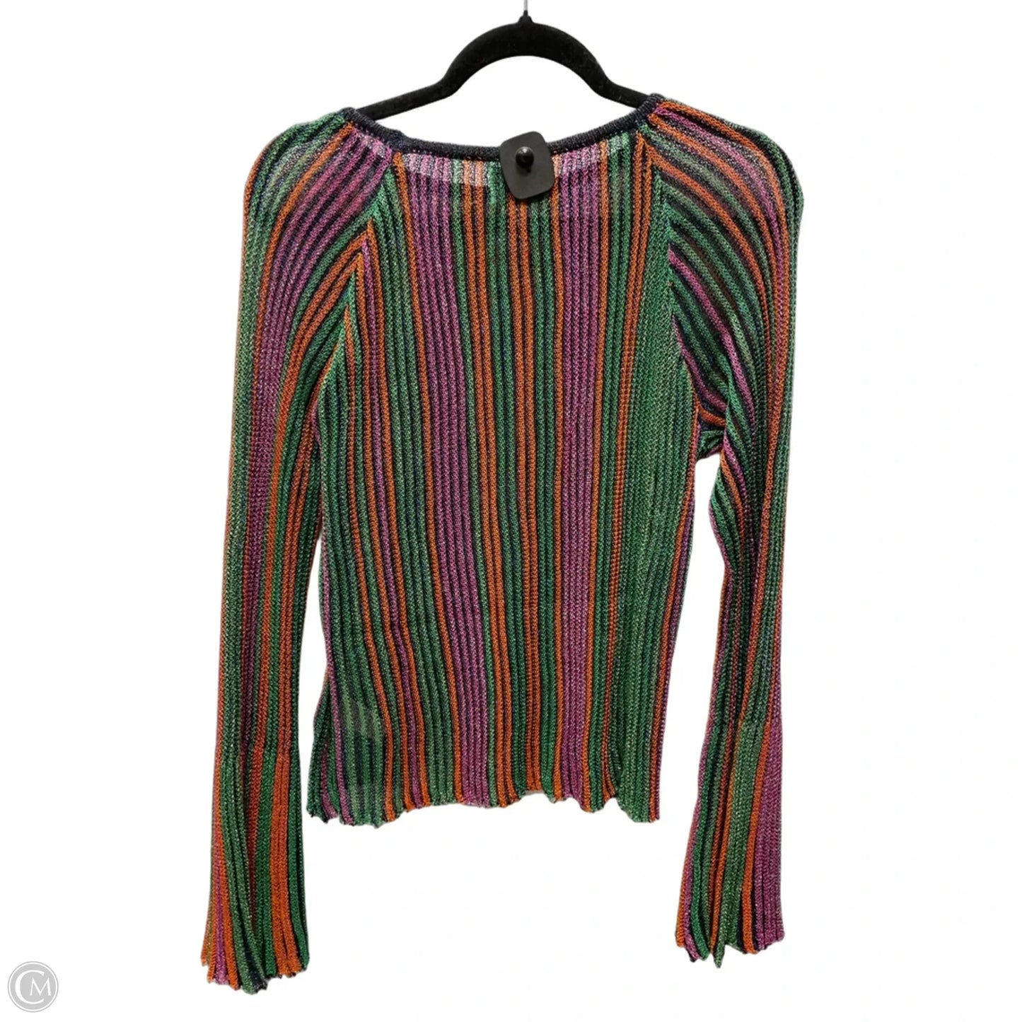 Top Long Sleeve By Frnch In Striped Pattern, Size: M