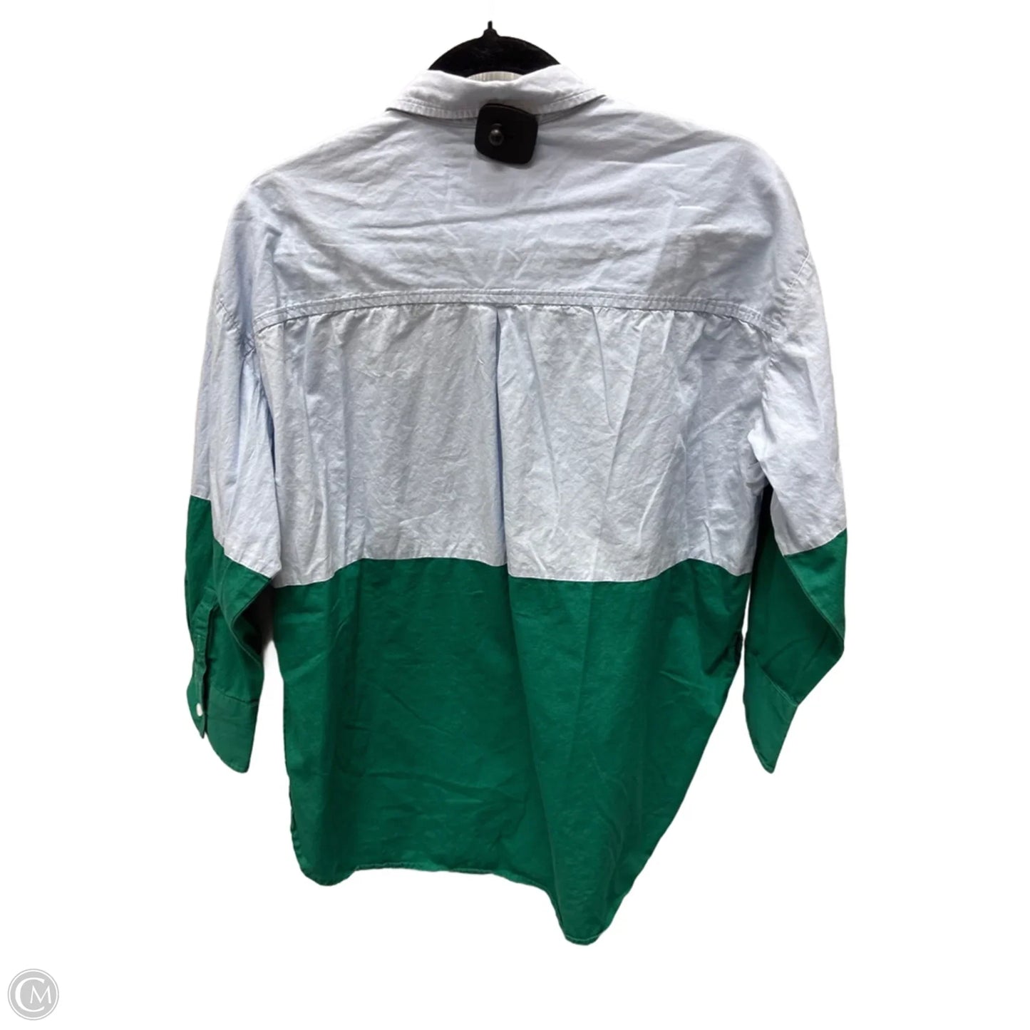 Top Long Sleeve By Maeve In Blue & Green, Size: M