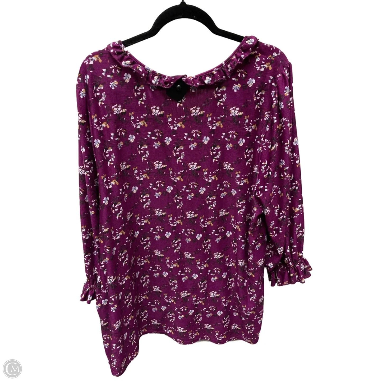 Top Long Sleeve By Melloday In Floral Print, Size: 3x