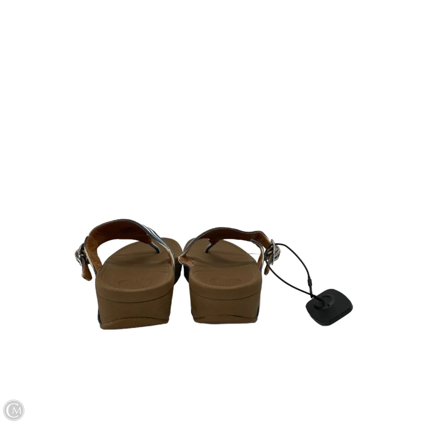 Sandals Heels Wedge By Fitflop In Striped Pattern, Size: 6