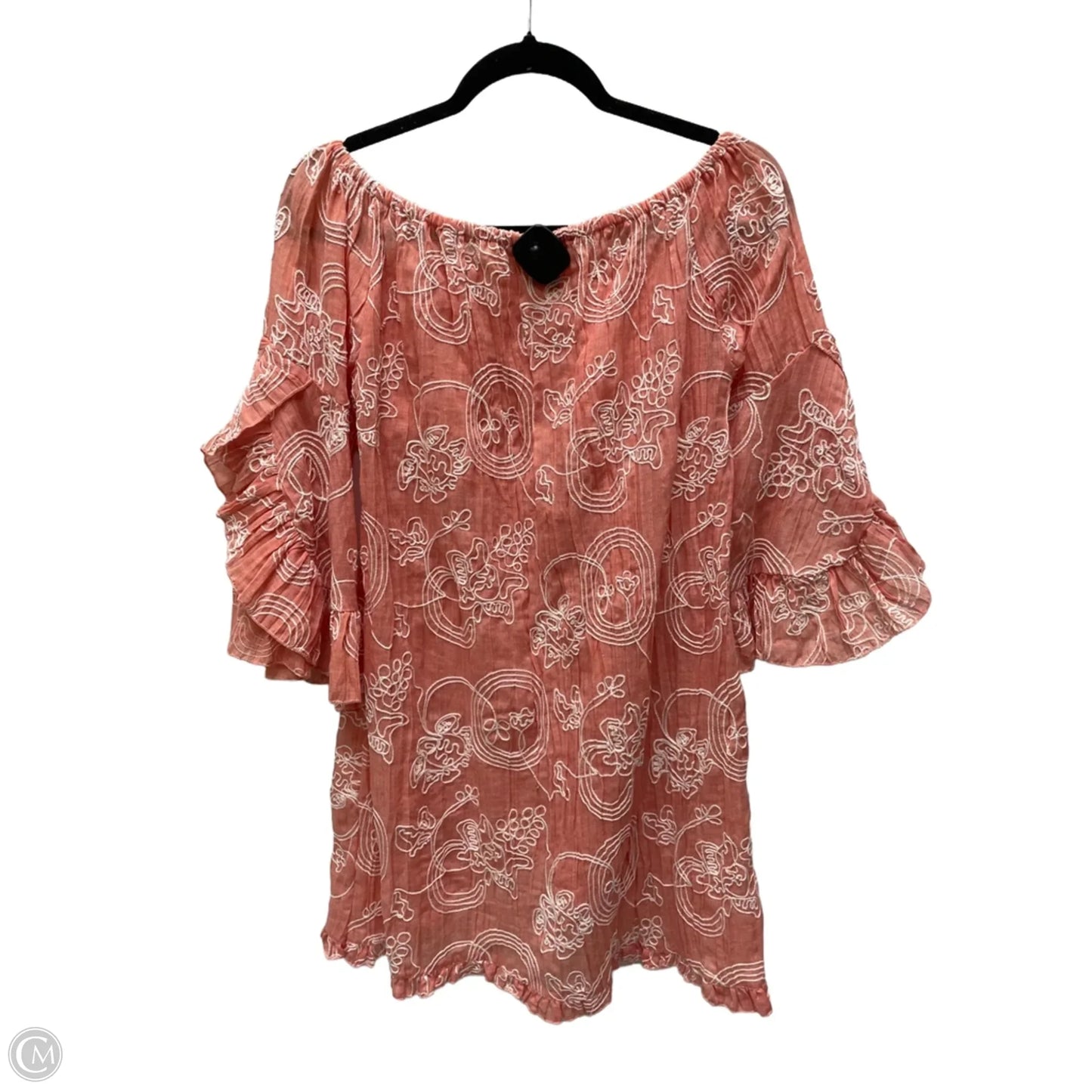Tunic 3/4 Sleeve By Clothes Mentor In Coral, Size: M